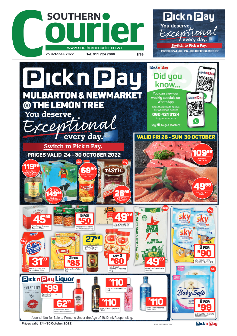 Southern Courier 25 October 2022 page 1