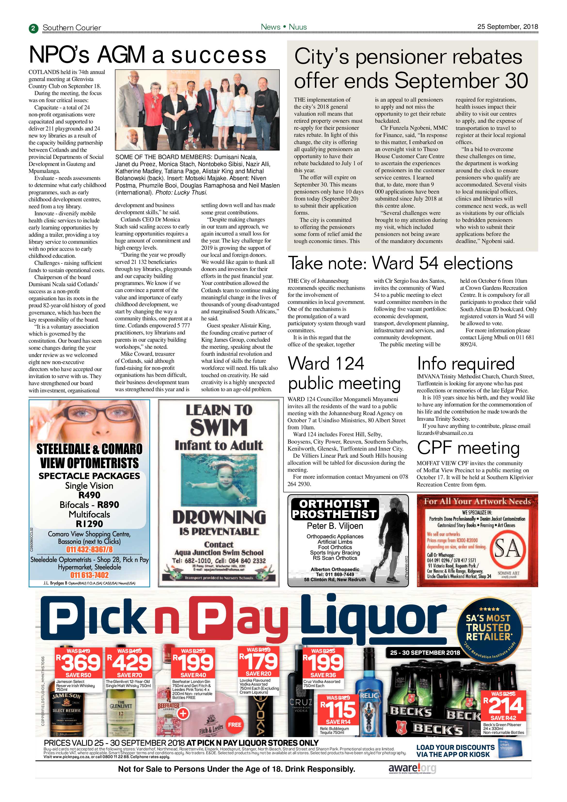 Southern Courier 25 September 2018 page 2