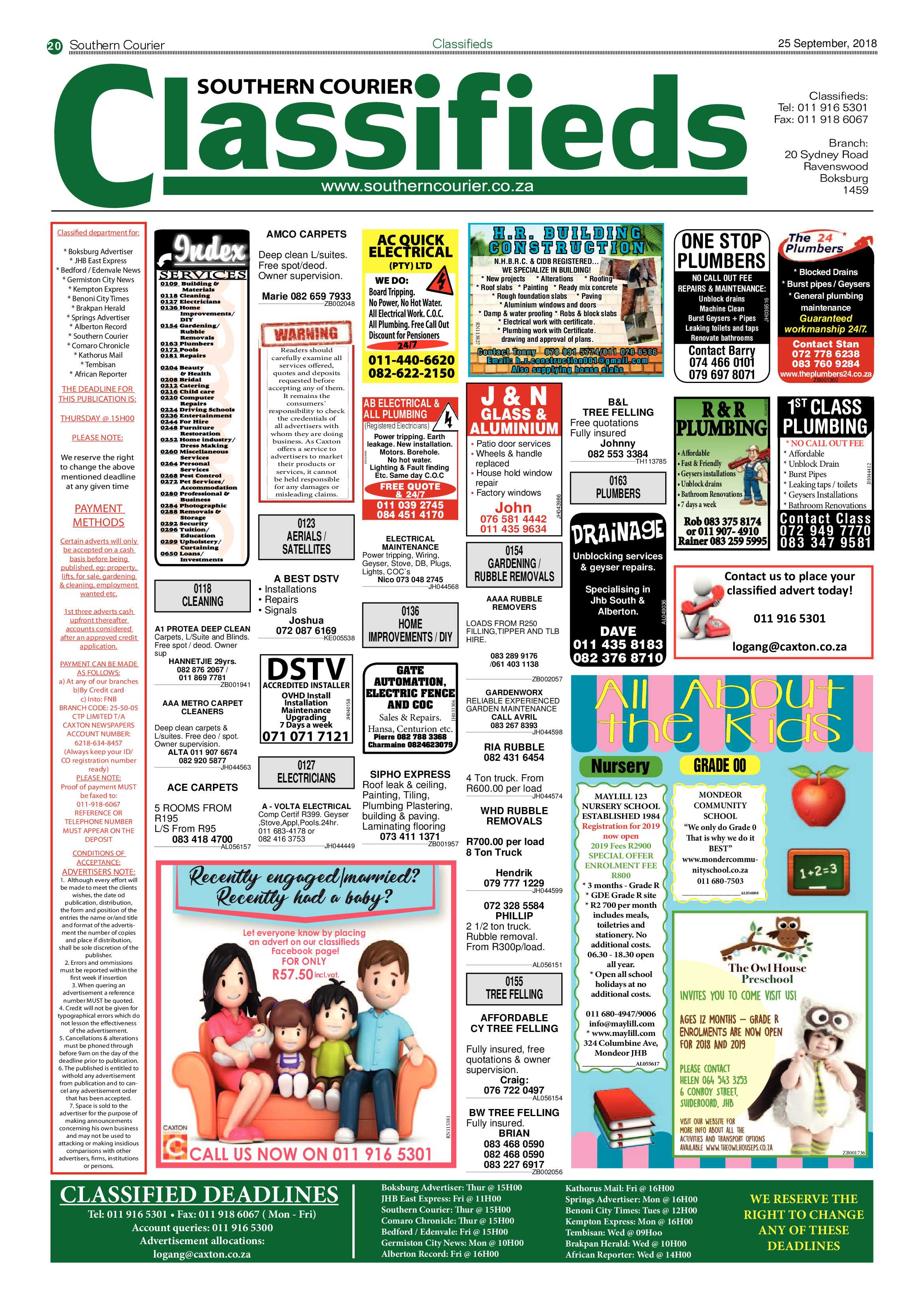 Southern Courier 25 September 2018 page 20