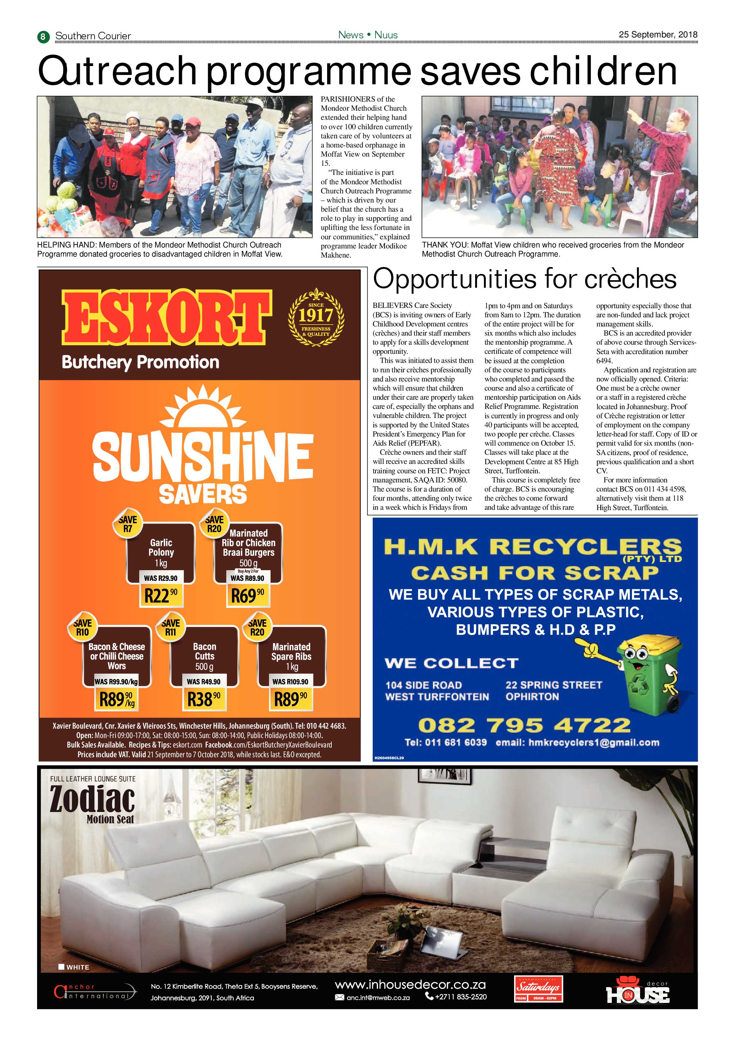 Southern Courier 25 September 2018 page 8
