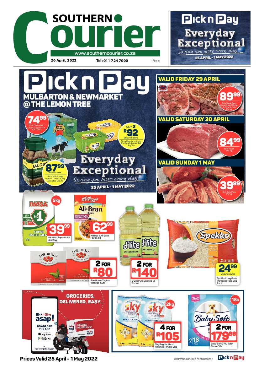 Southern Courier 26 April 2022 page 1
