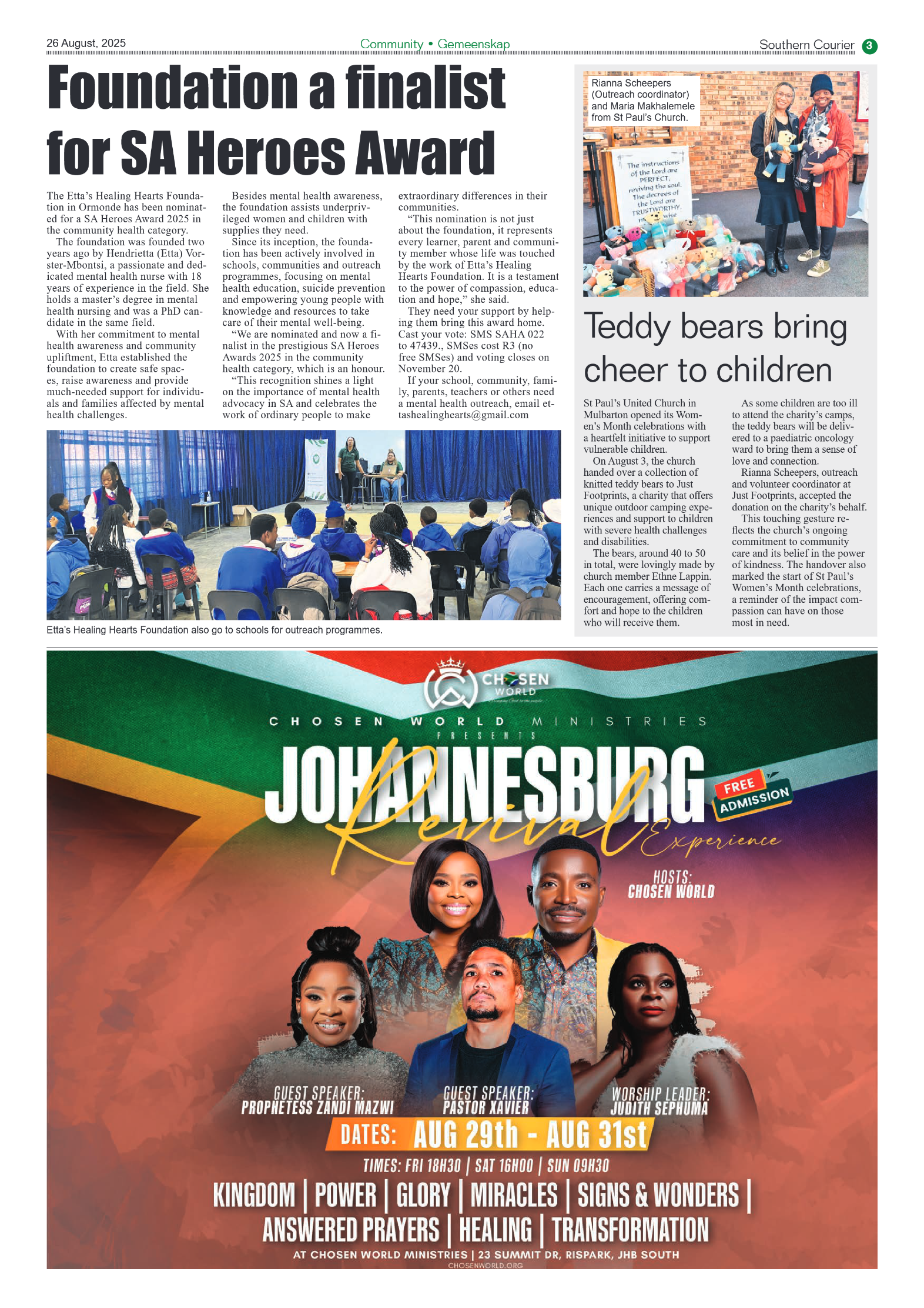 Southern Courier 26 August 2025 page 3
