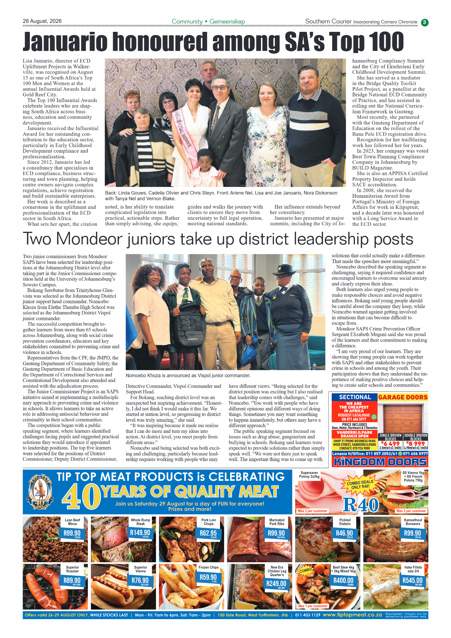 Southern Courier 26 August 2026 page 3