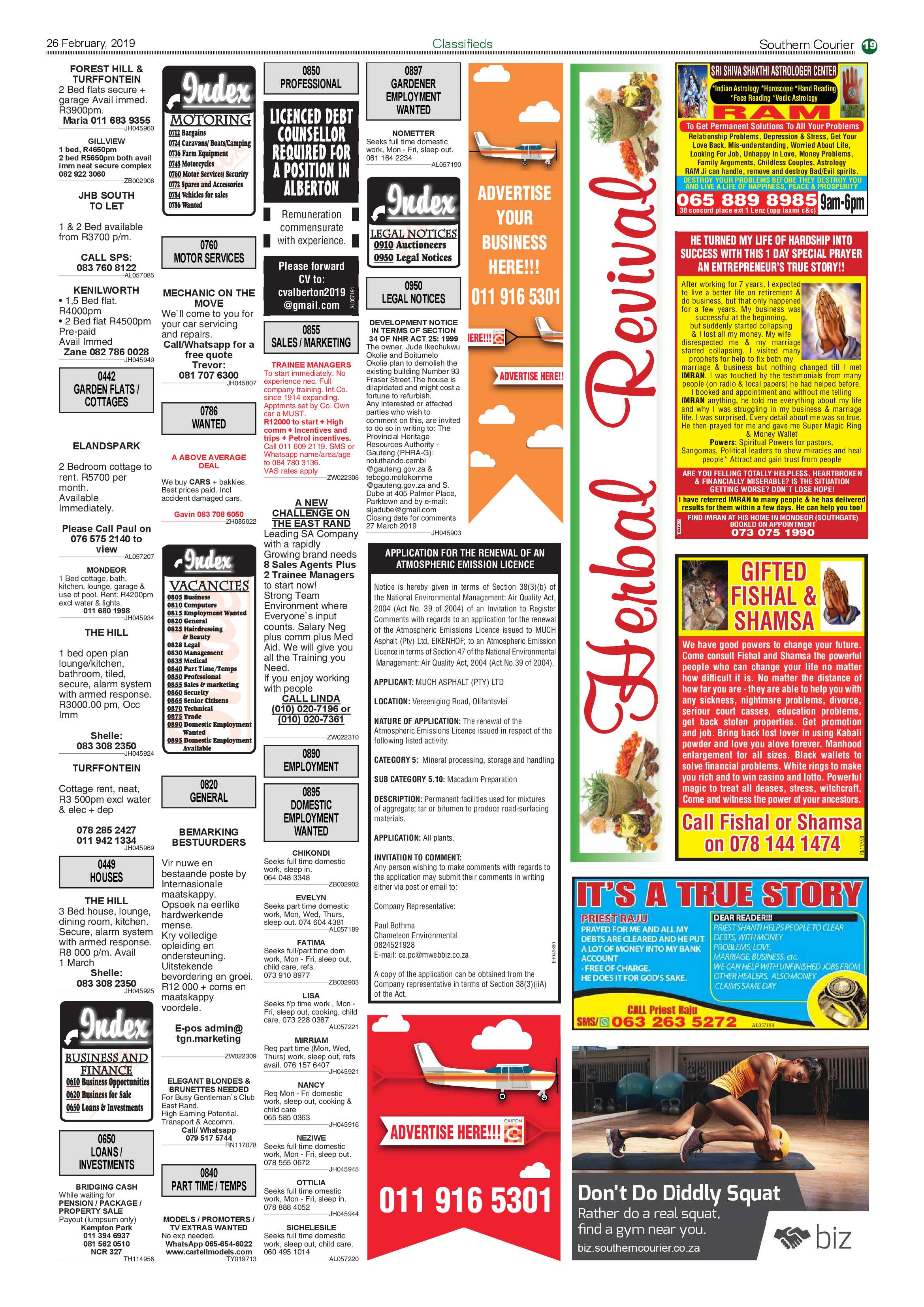 Southern Courier 26 February 2019 page 19