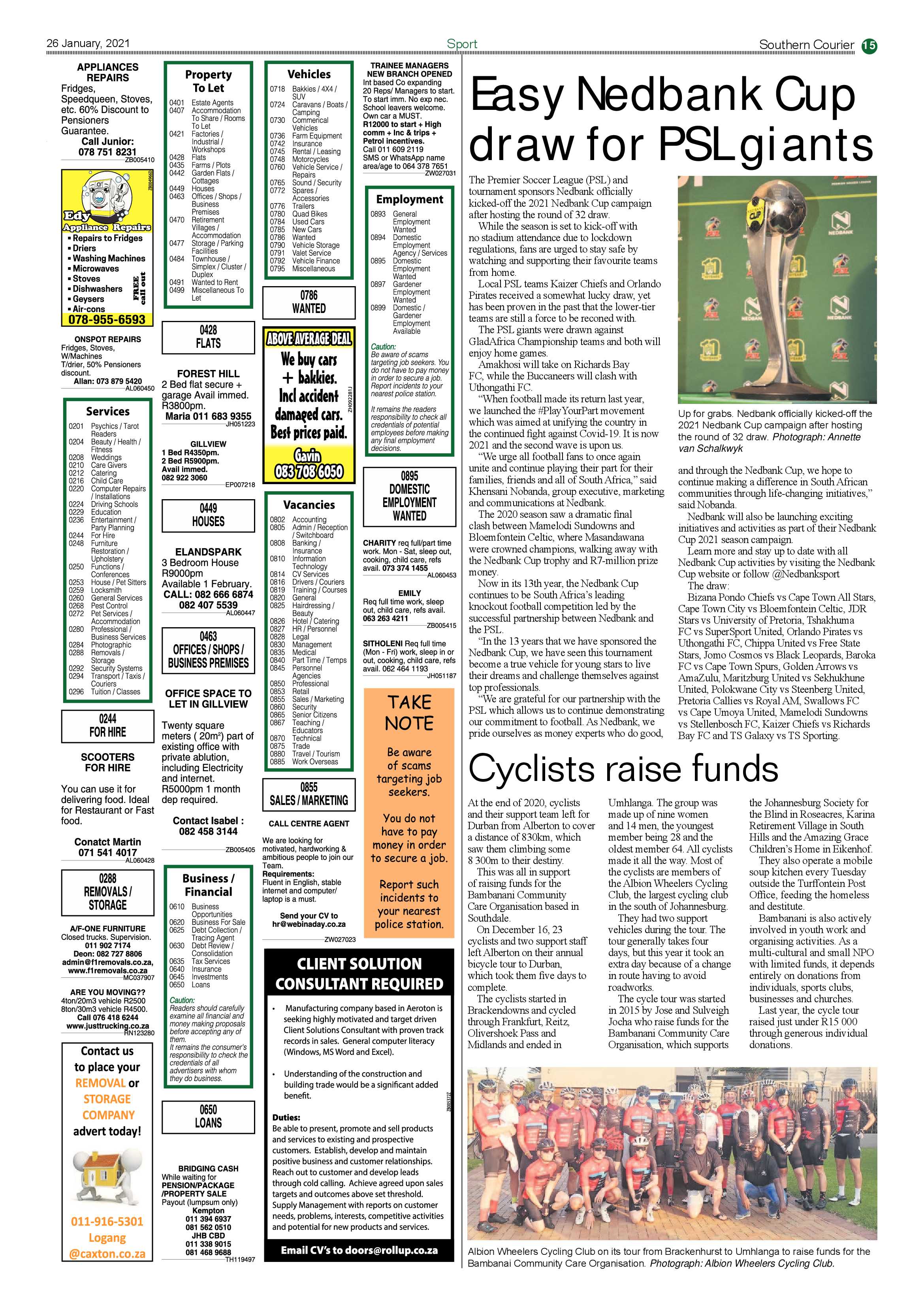 Southern Courier 26 January 2021 page 15
