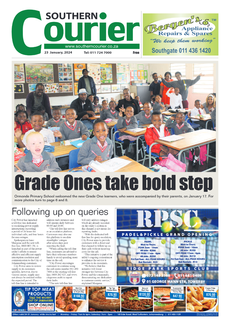 Southern Courier 26 January 2024 page 1