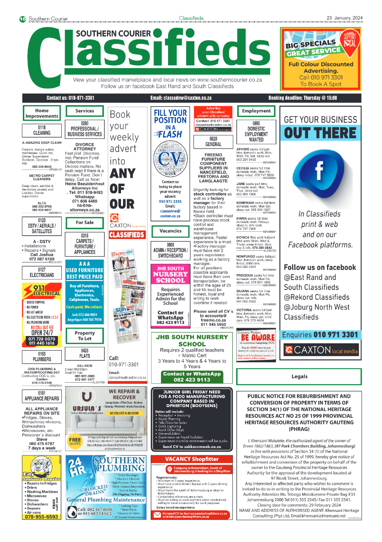 Southern Courier 26 January 2024 page 10