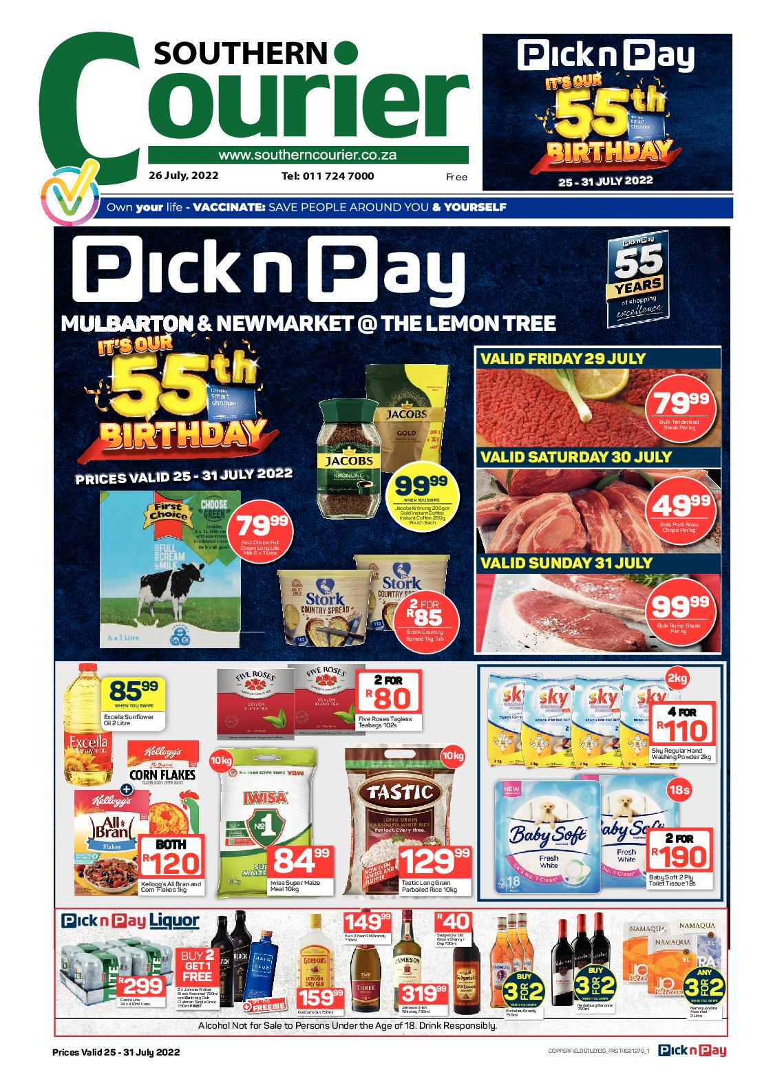 Southern Courier 26 July 2022 page 1