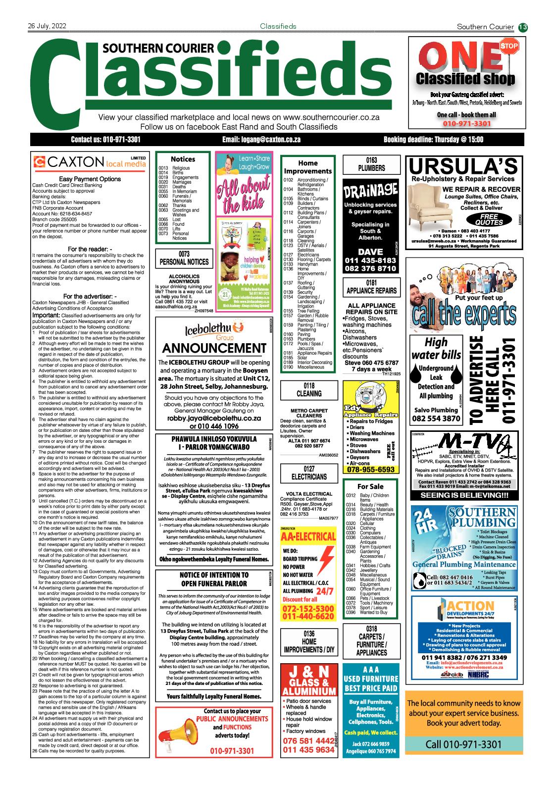 Southern Courier 26 July 2022 page 15