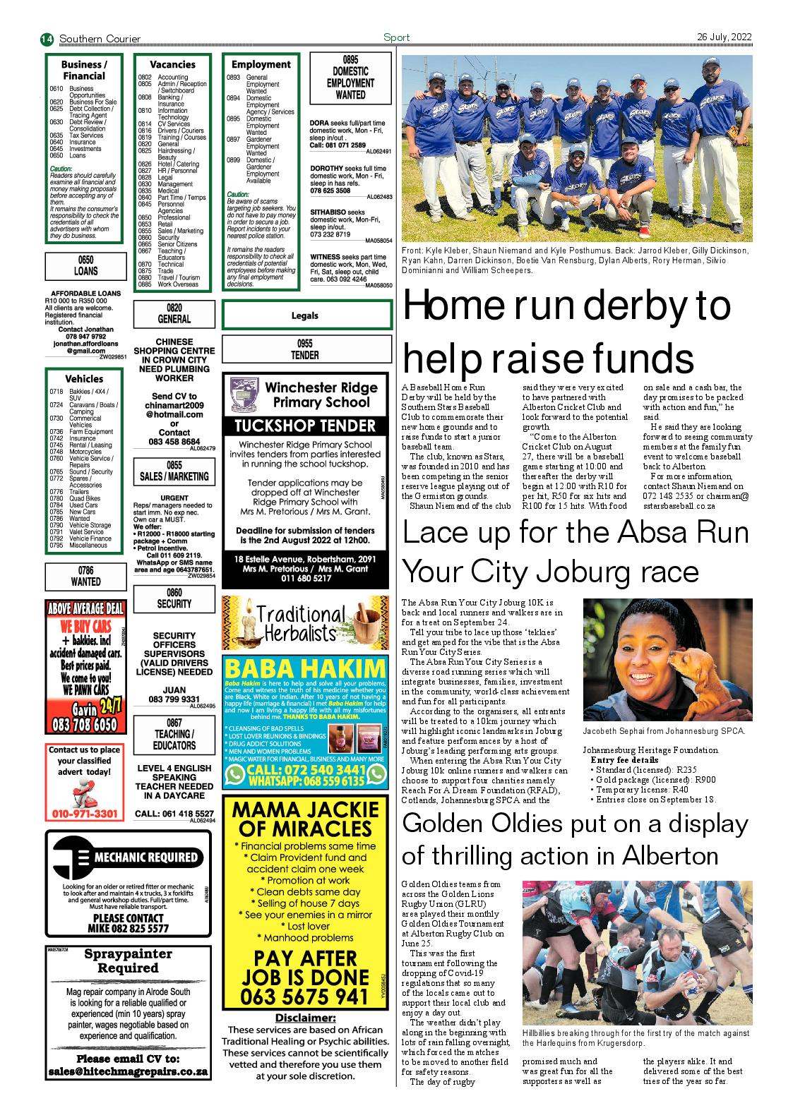Southern Courier 26 July 2022 page 16