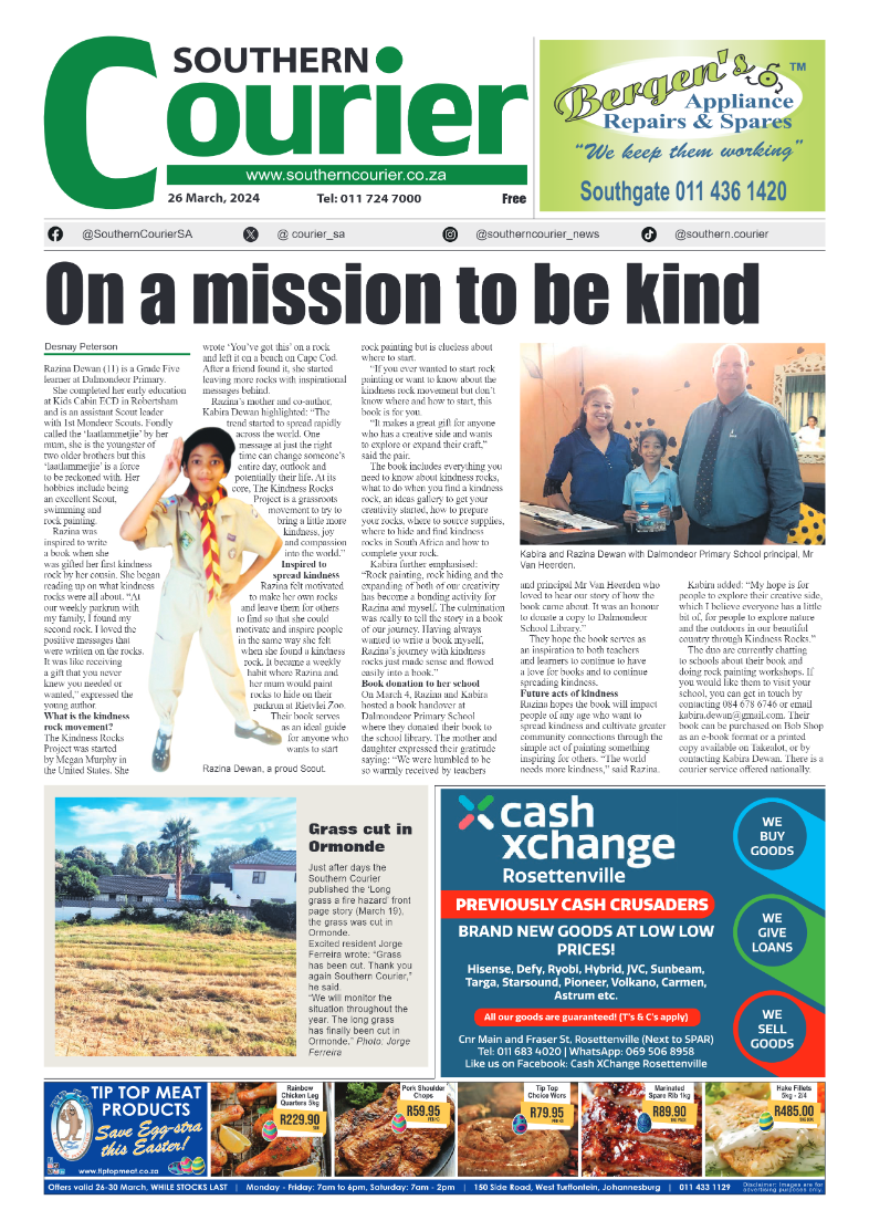 Southern Courier 26 March 2024 page 1