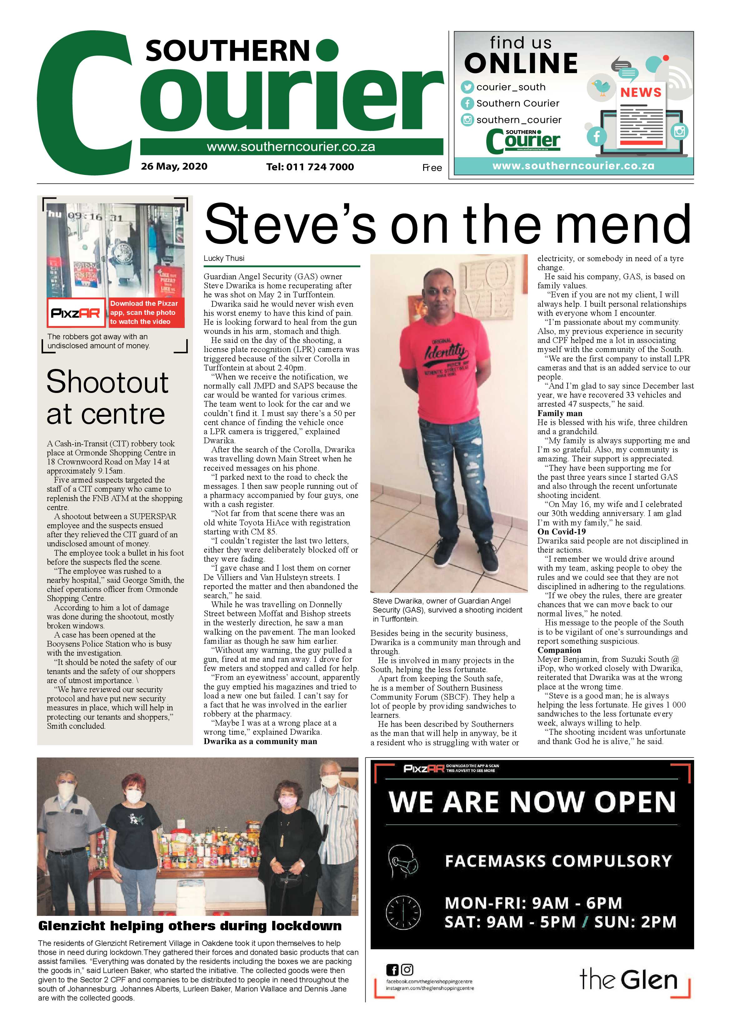 Southern Courier 26 May 2020 page 1