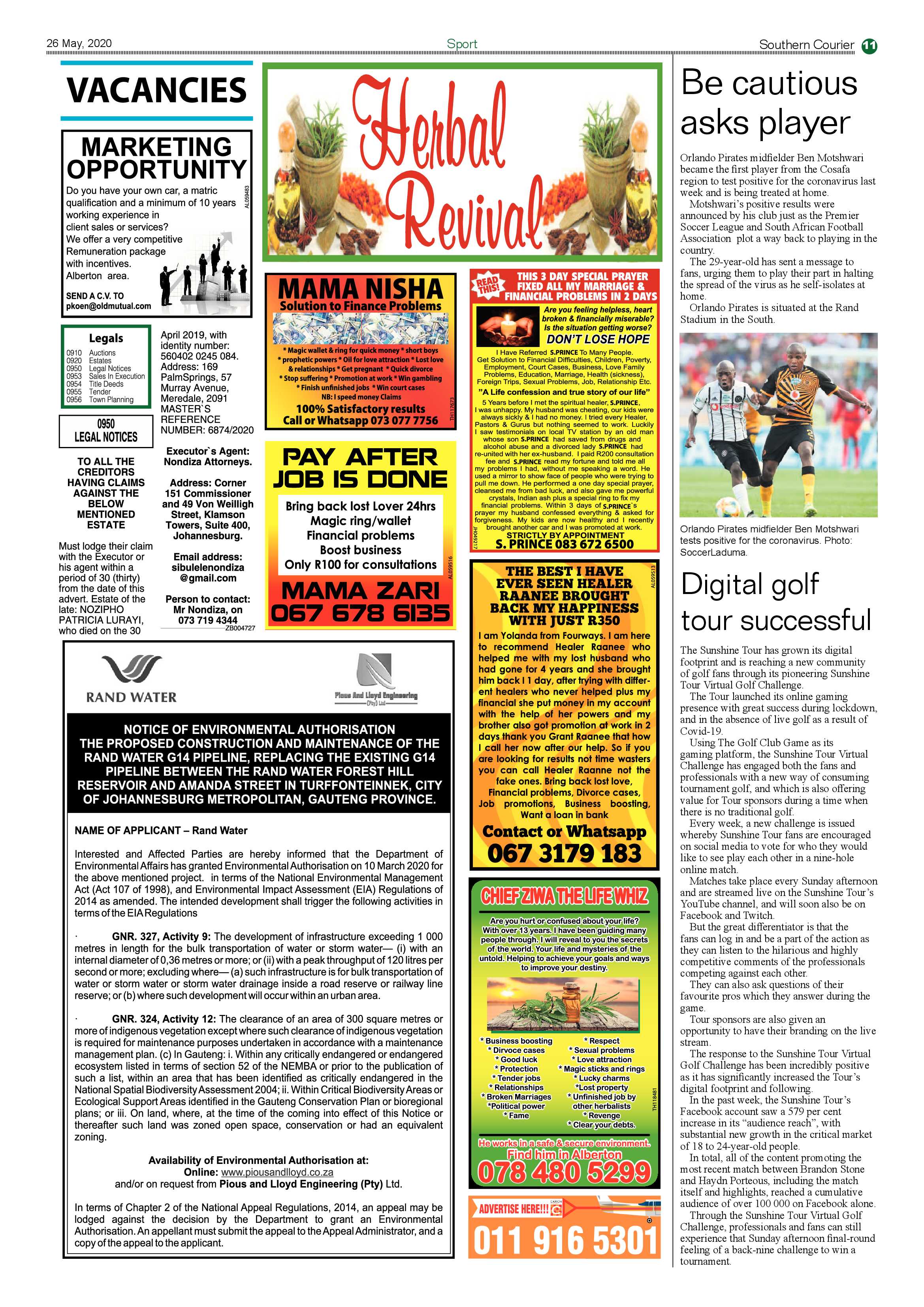 Southern Courier 26 May 2020 page 11