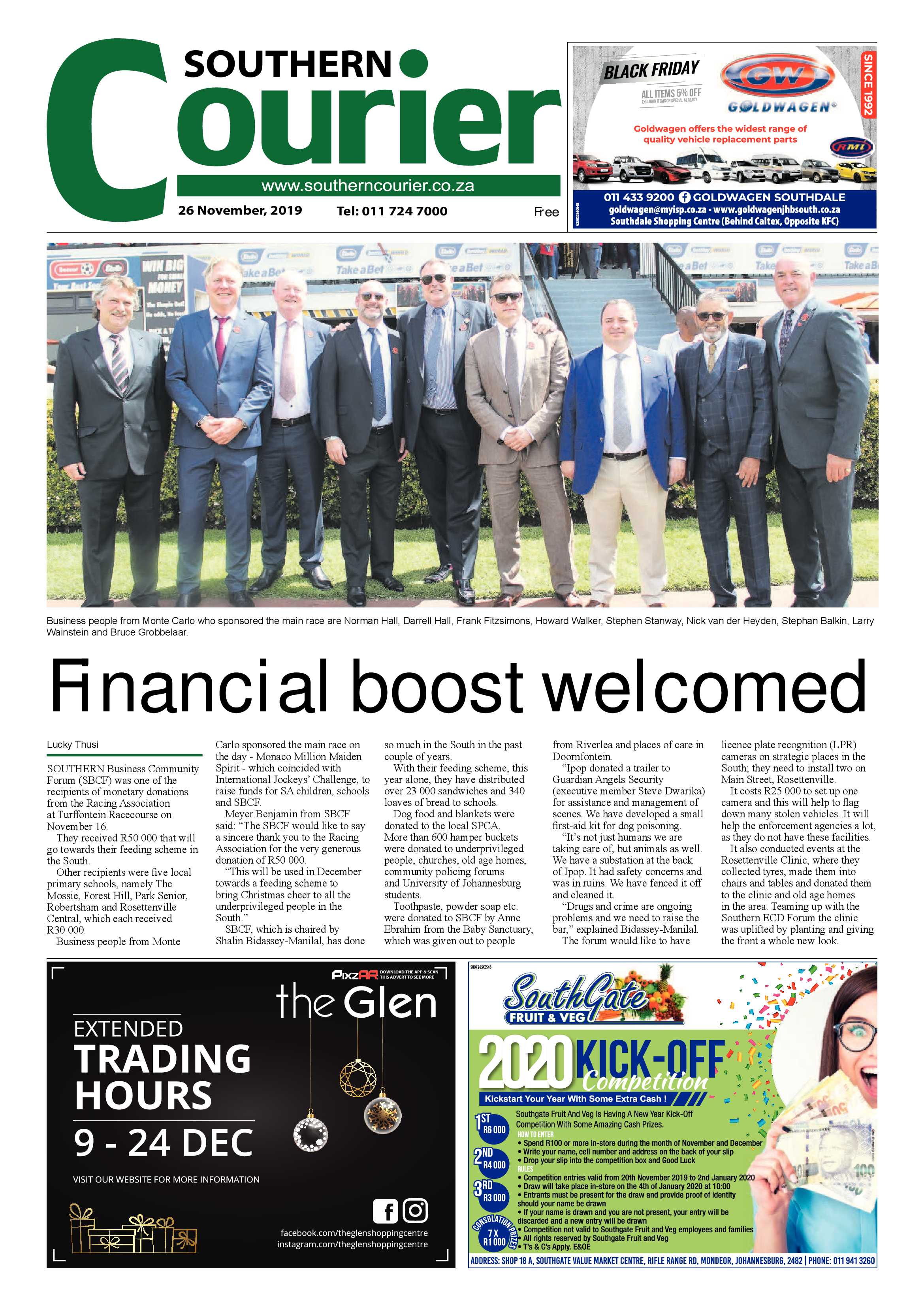Southern Courier 26 November 2019 page 1