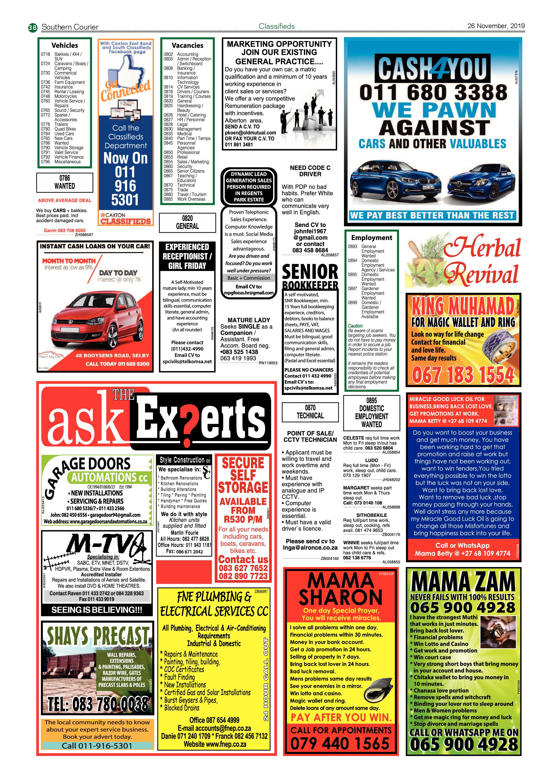 Southern Courier 26 November 2019 page 38