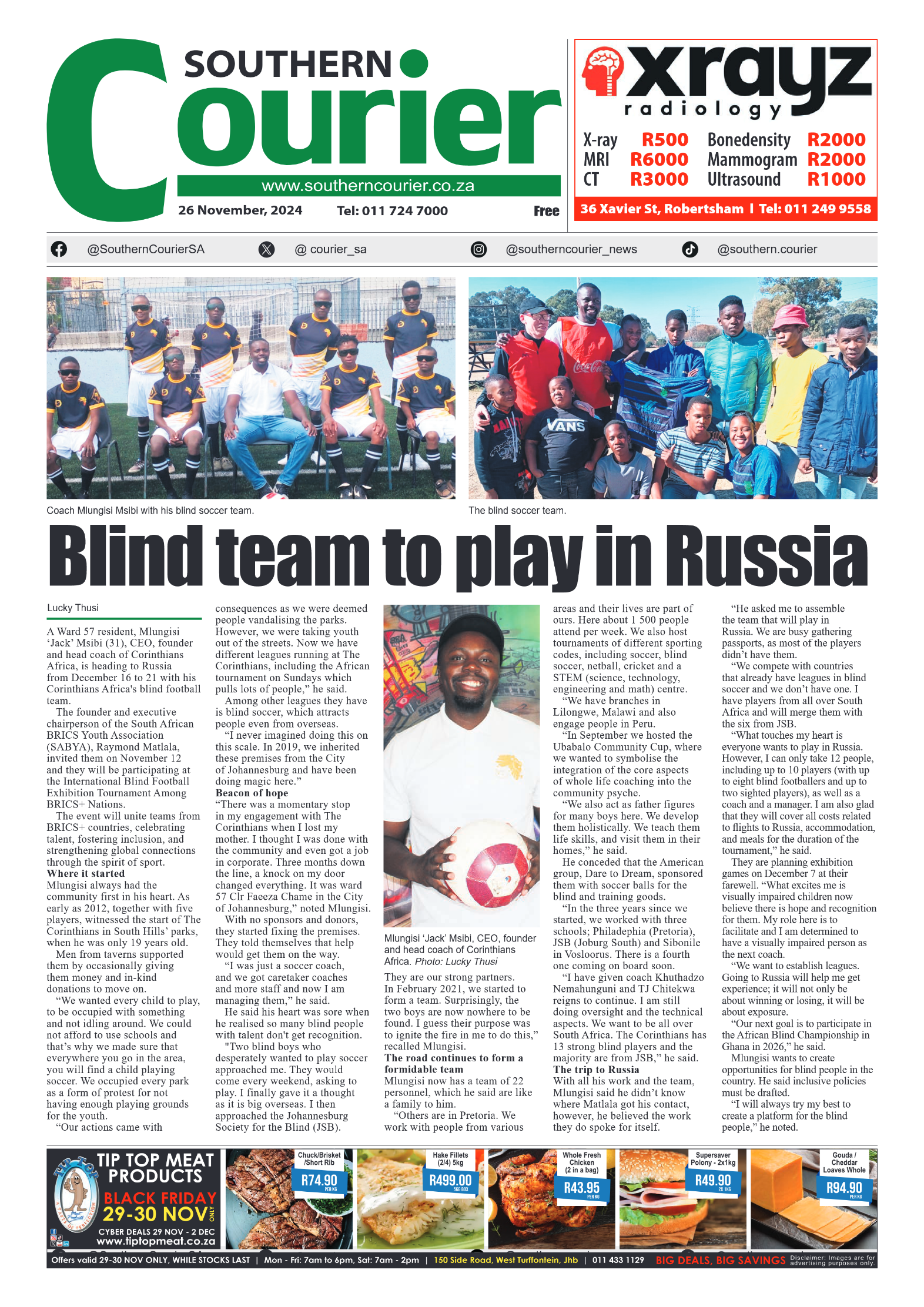 Southern Courier 26 November 2024 page 1