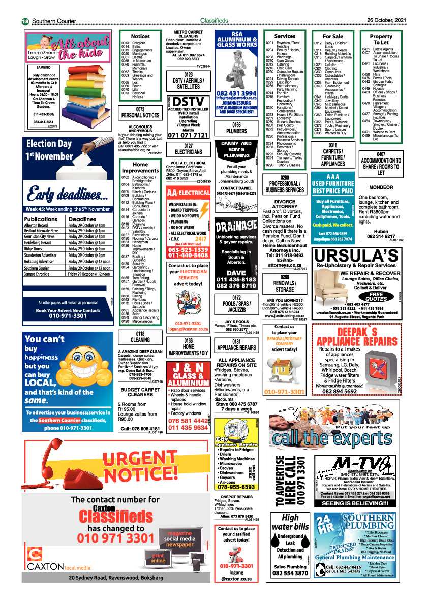 Southern Courier 26 October 2021 page 20