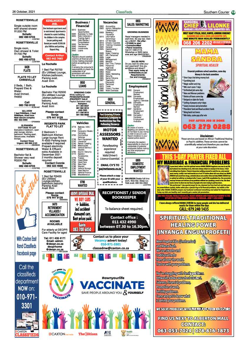 Southern Courier 26 October 2021 page 21