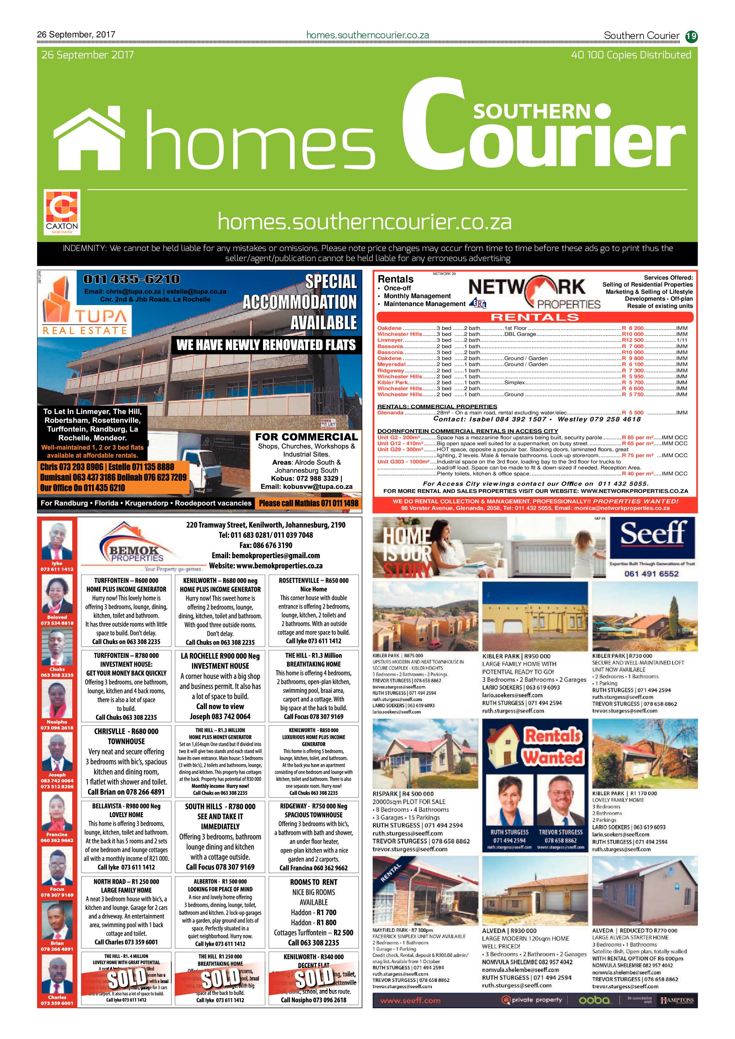 Southern Courier 26 September 2017 page 19