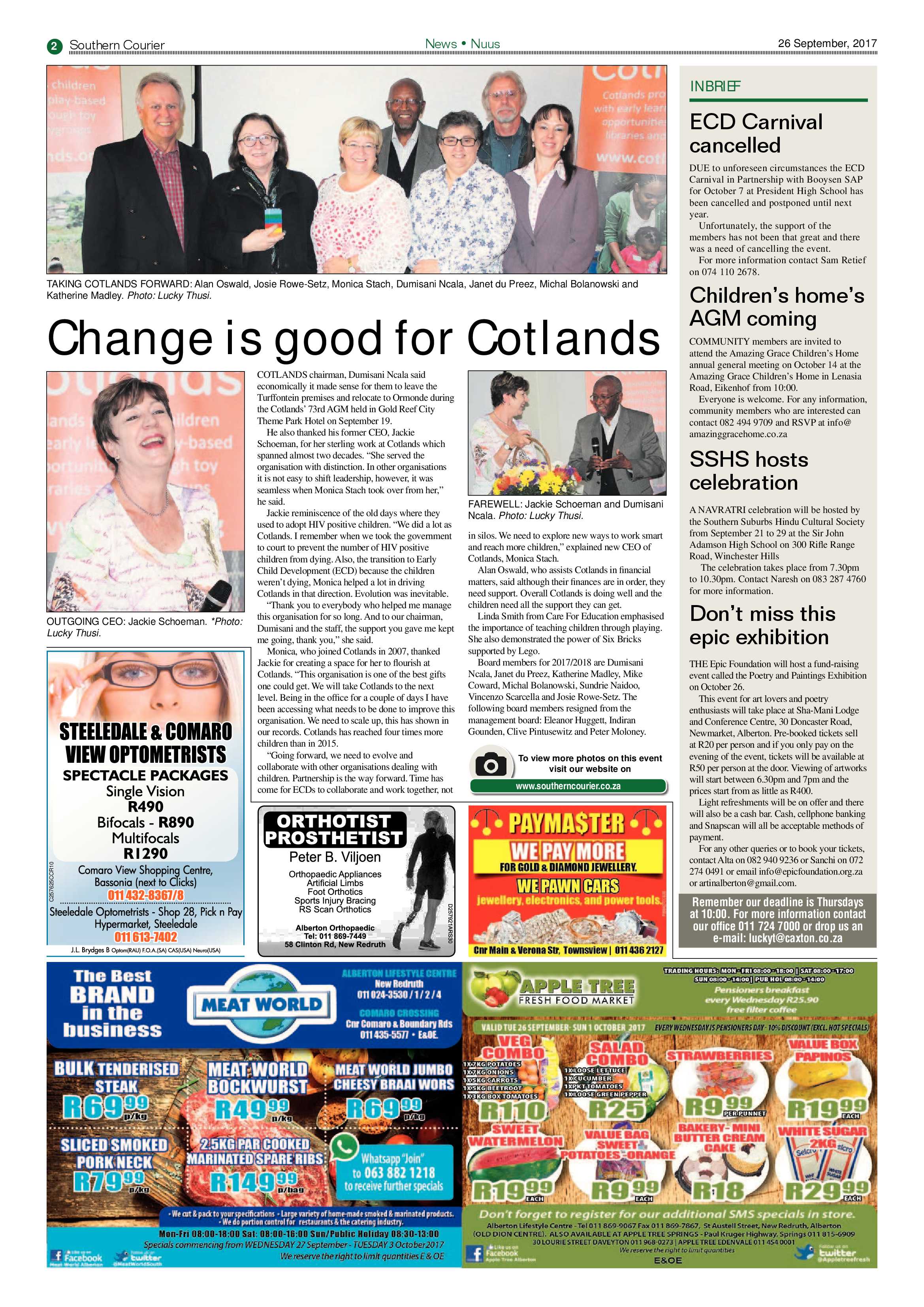 Southern Courier 26 September 2017 page 2