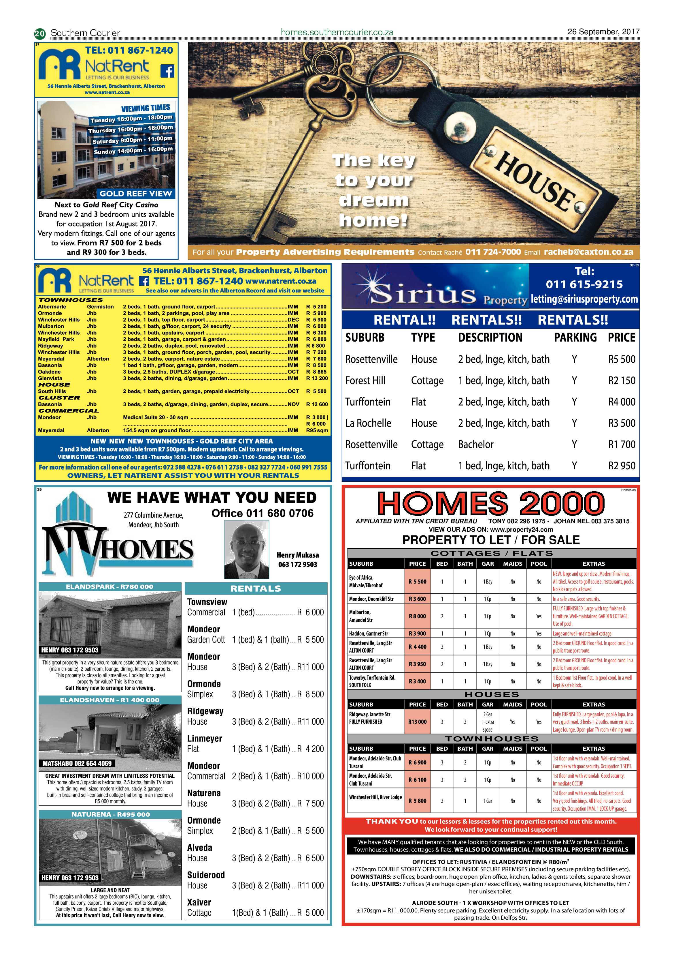 Southern Courier 26 September 2017 page 20