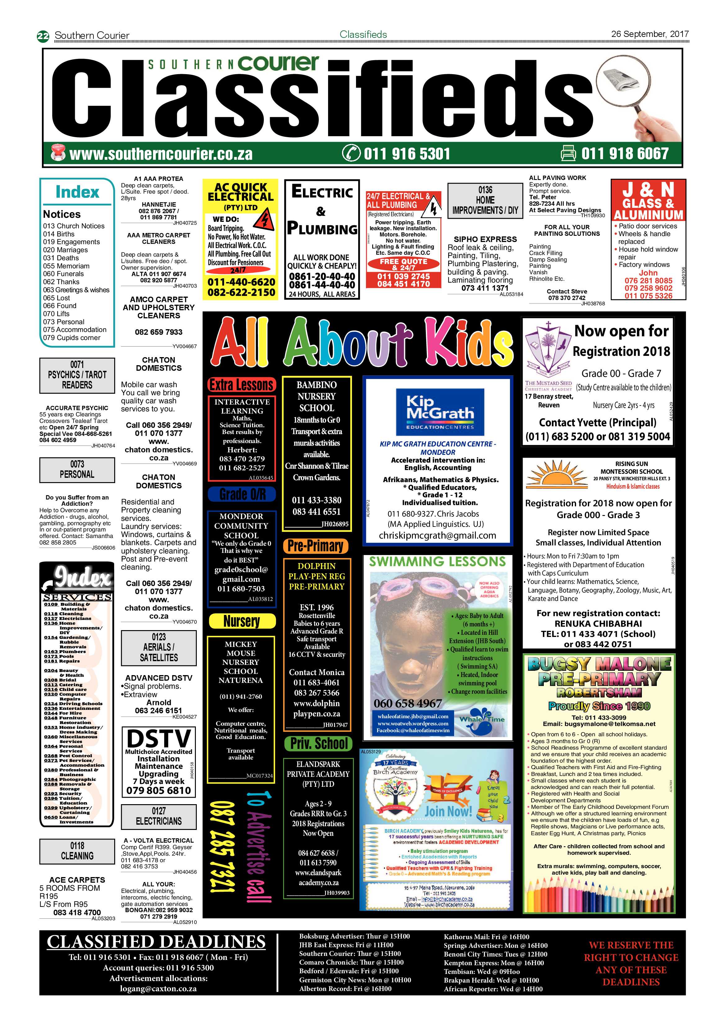 Southern Courier 26 September 2017 page 22