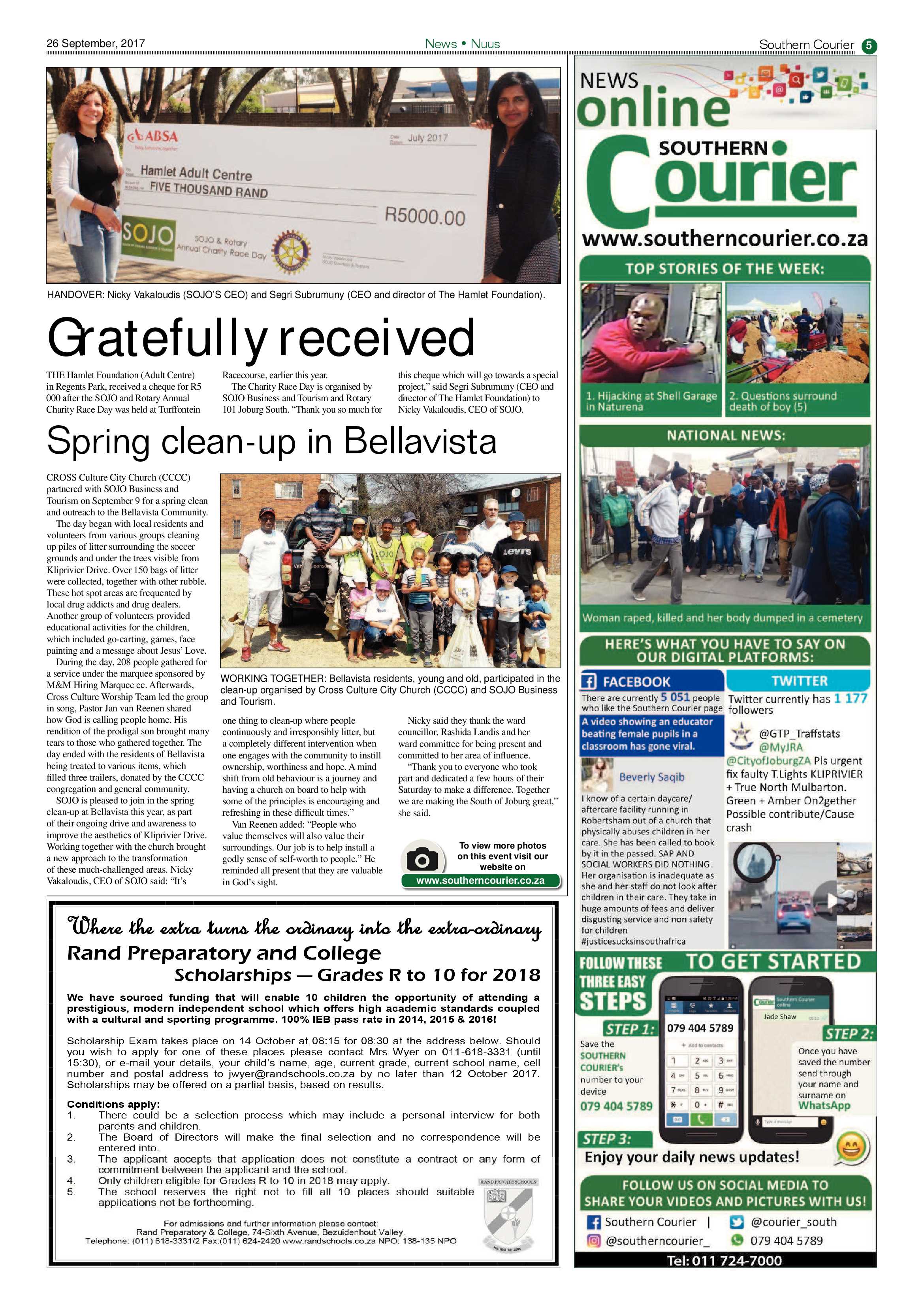 Southern Courier 26 September 2017 page 5