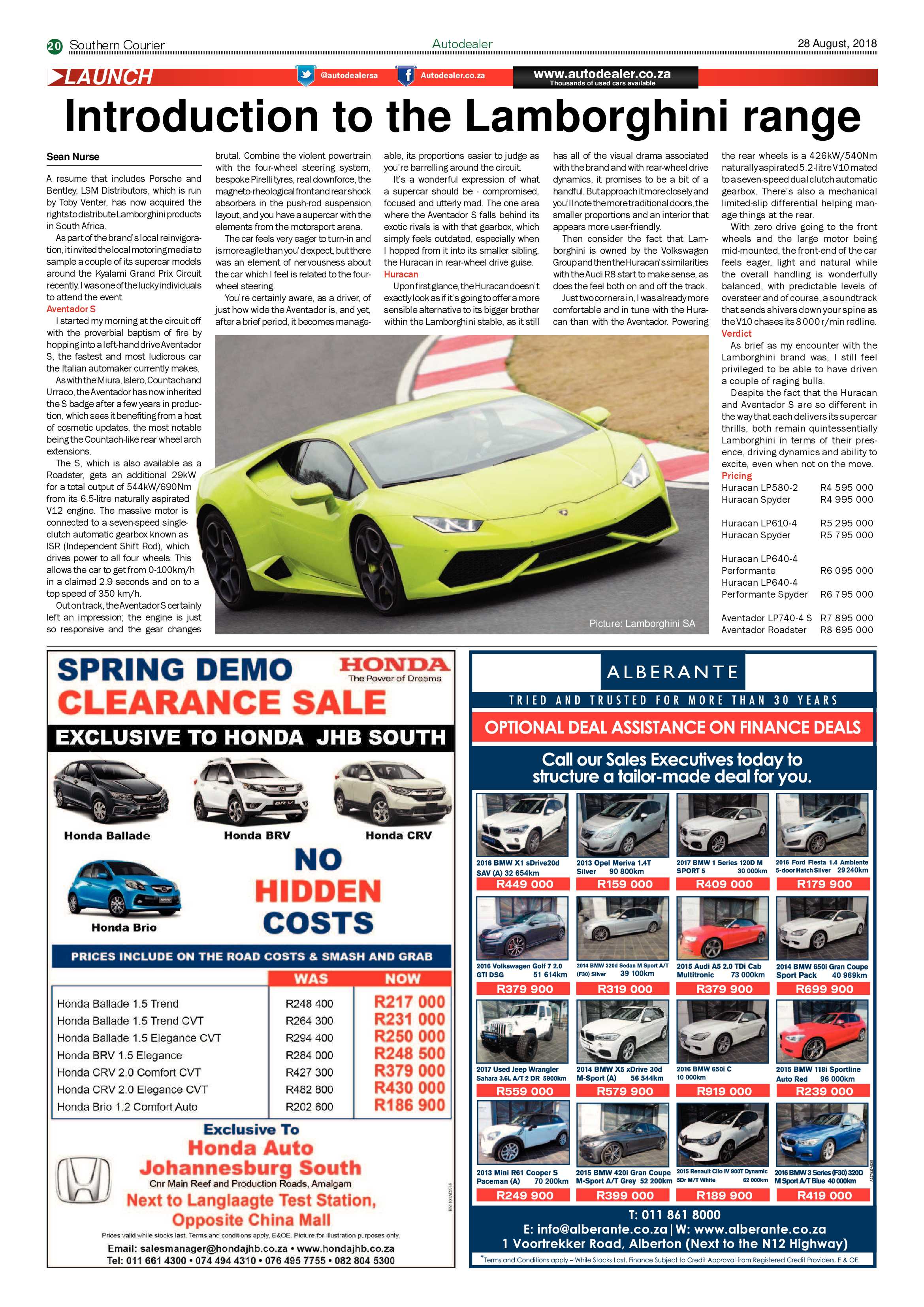 Southern Courier 28 August 2018 page 20