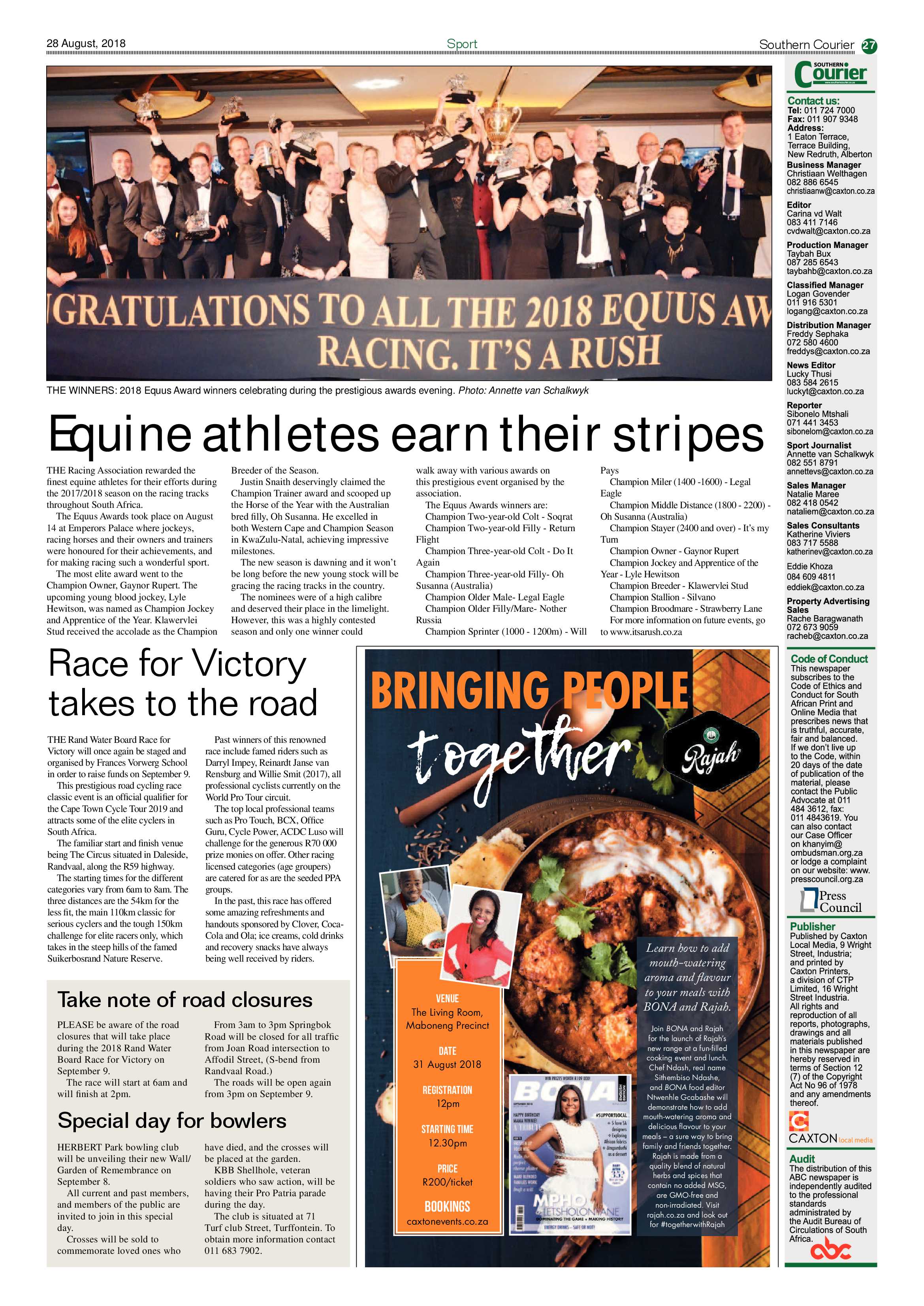 Southern Courier 28 August 2018 page 27