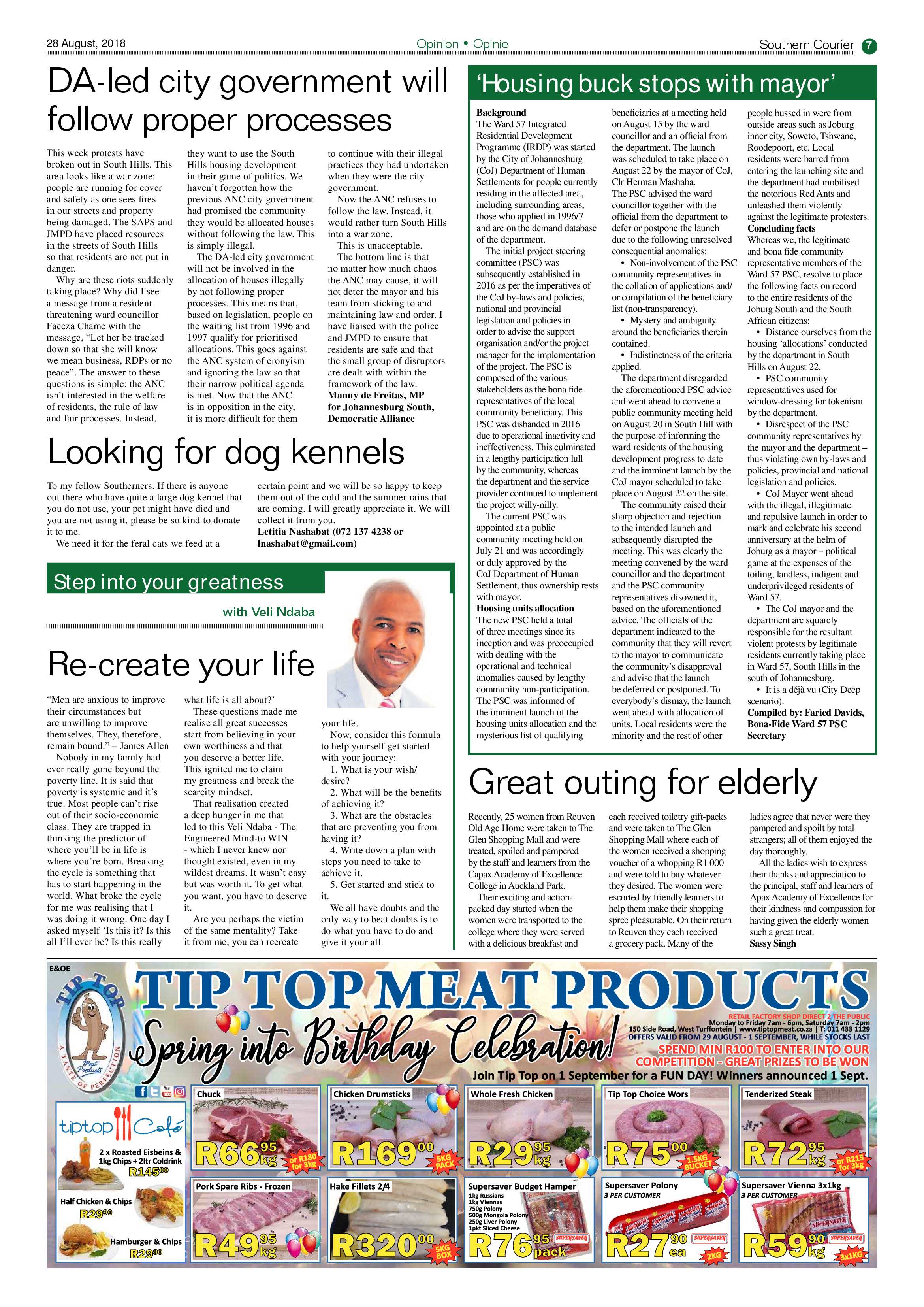 Southern Courier 28 August 2018 page 7