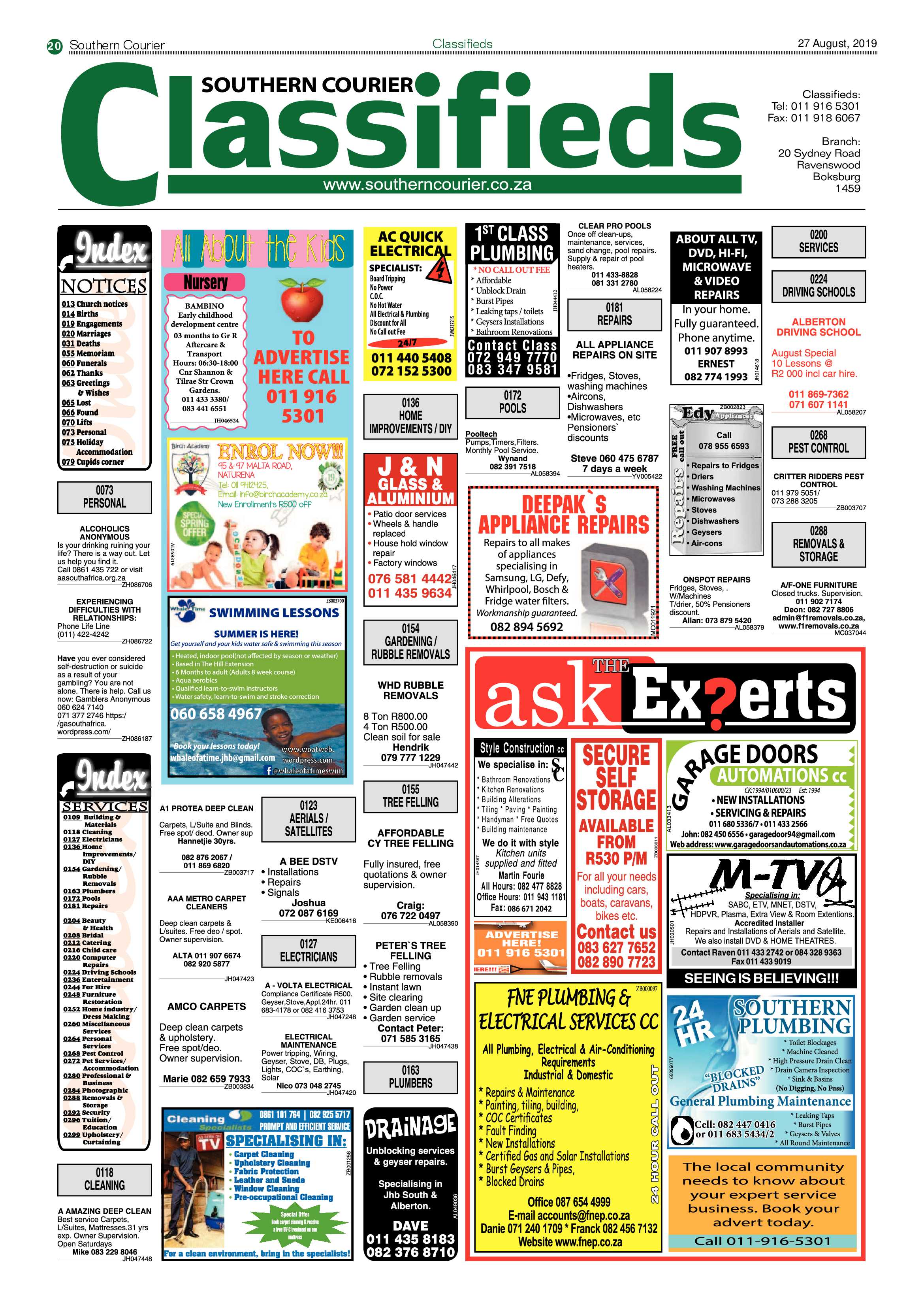 Southern Courier 27 August 2019 page 20