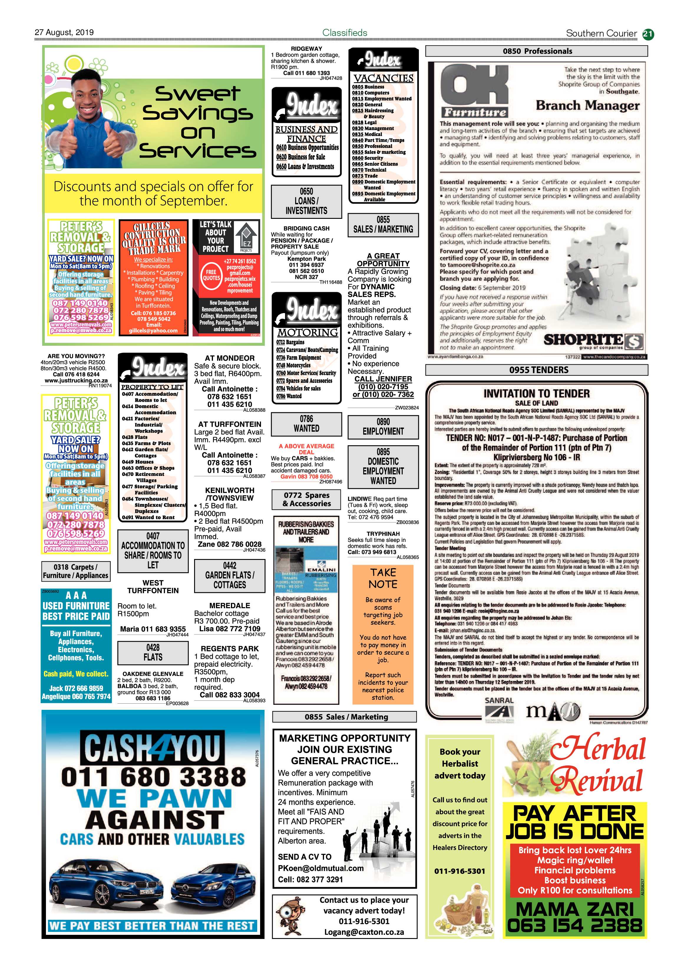 Southern Courier 27 August 2019 page 21