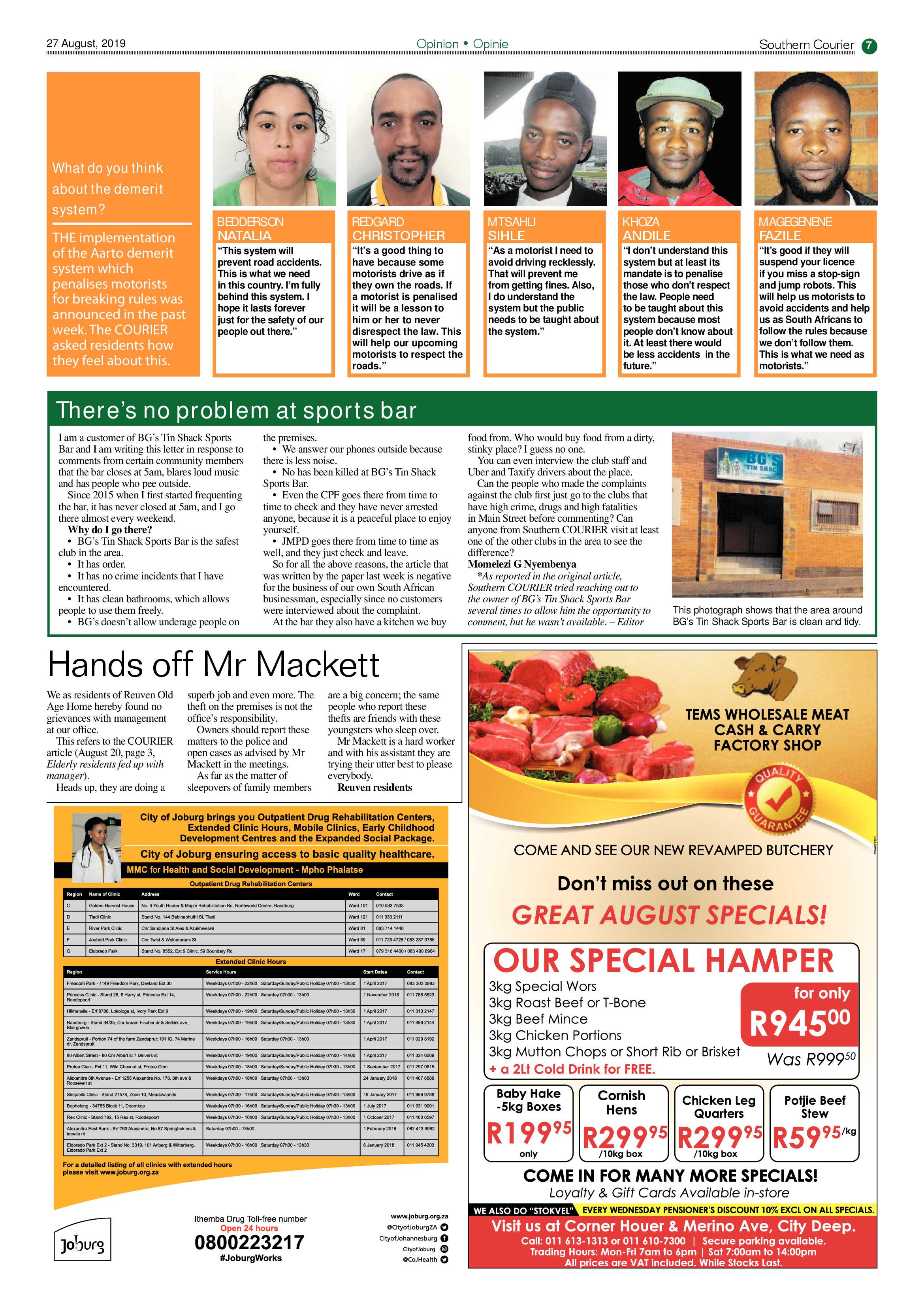 Southern Courier 27 August 2019 page 7
