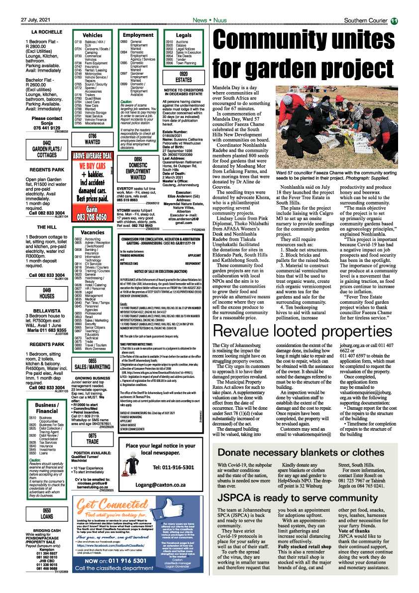 Southern Courier 27 July 2021 page 29