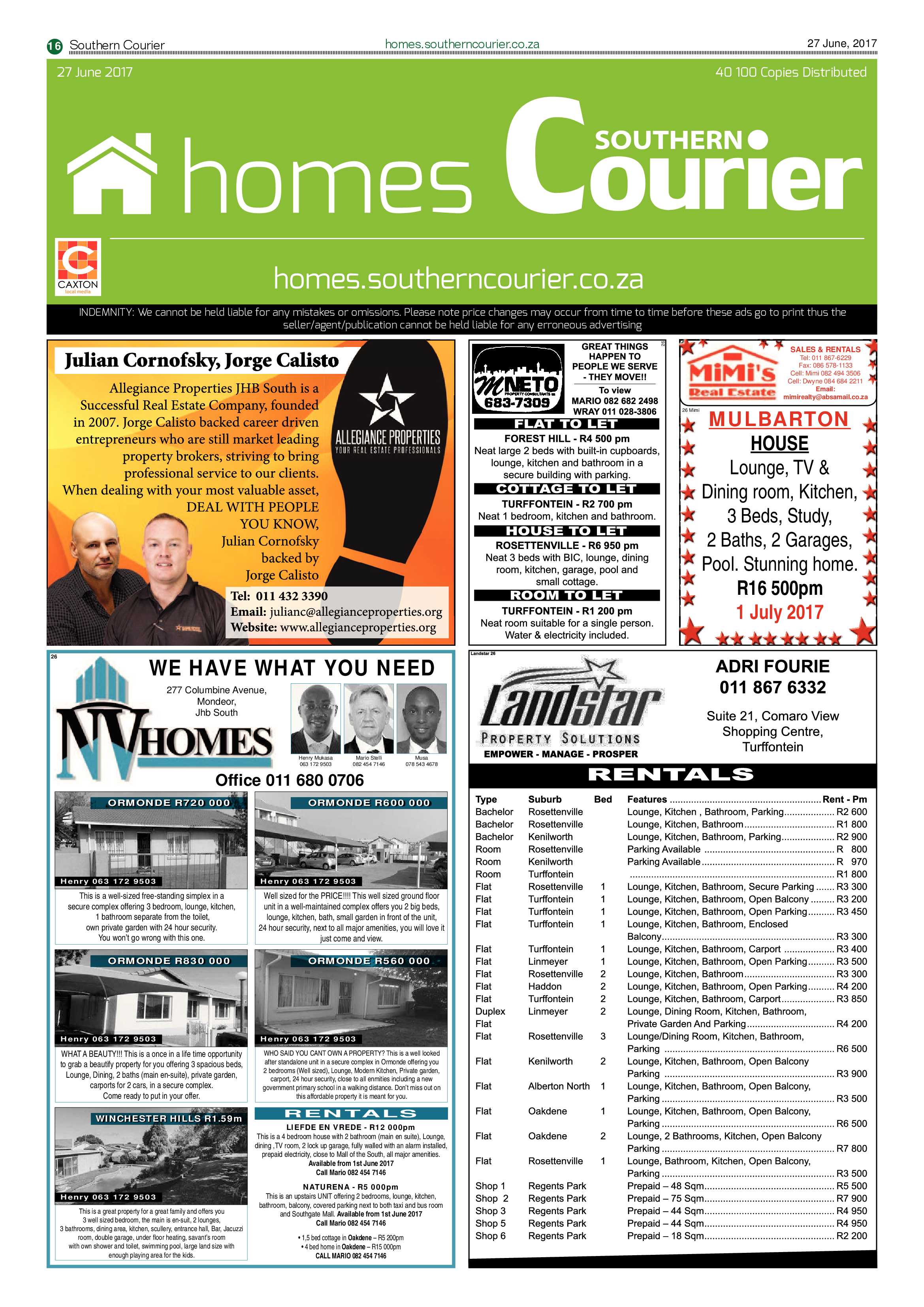 Southern Courier 27 June 2017 page 16