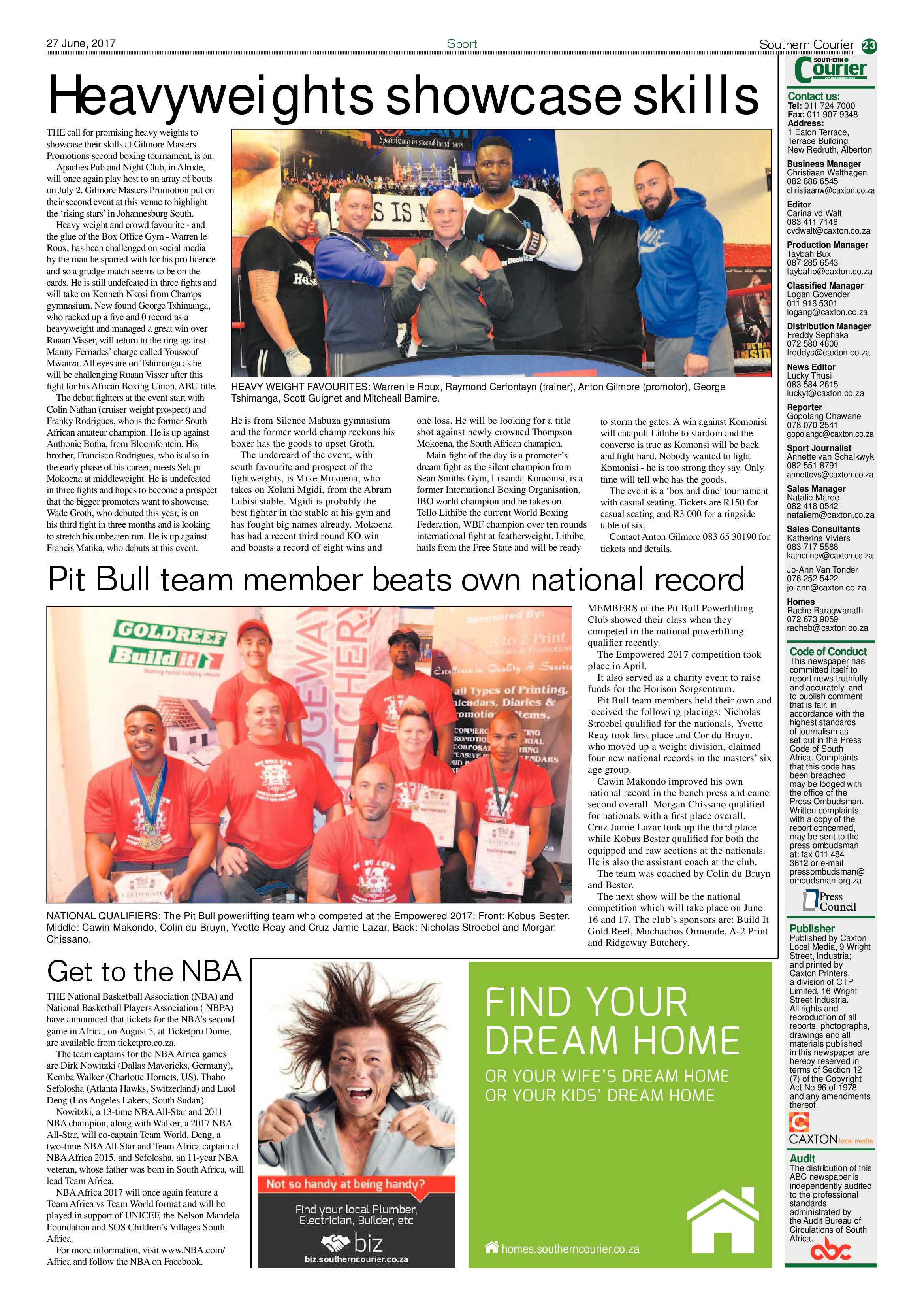 Southern Courier 27 June 2017 page 23