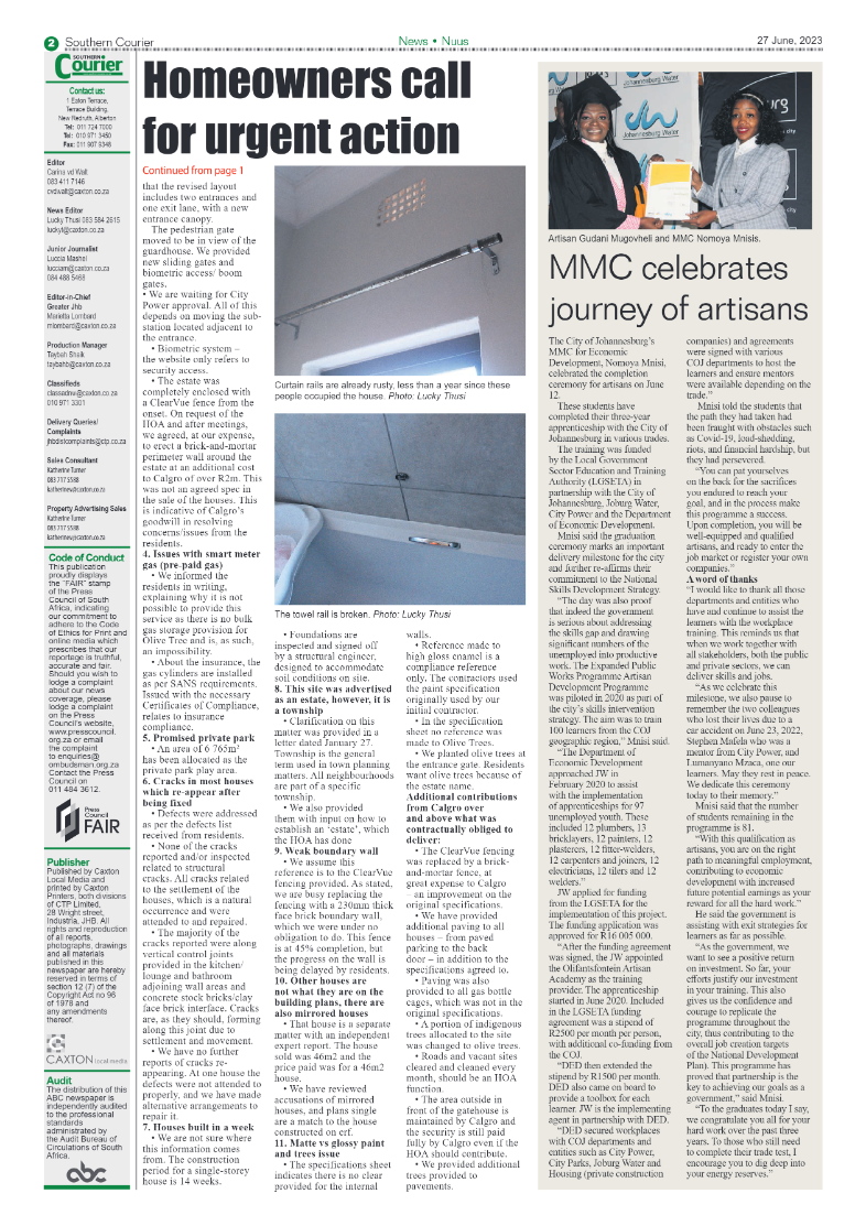 Southern Courier 27 June 2023 page 2