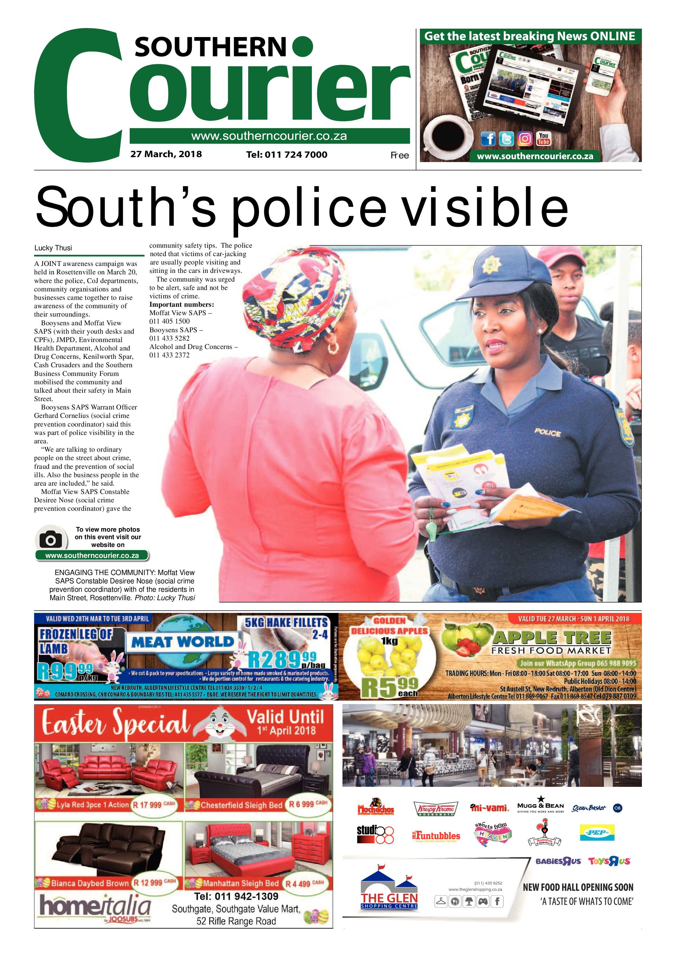 Southern Courier 27 March 2017 page 1