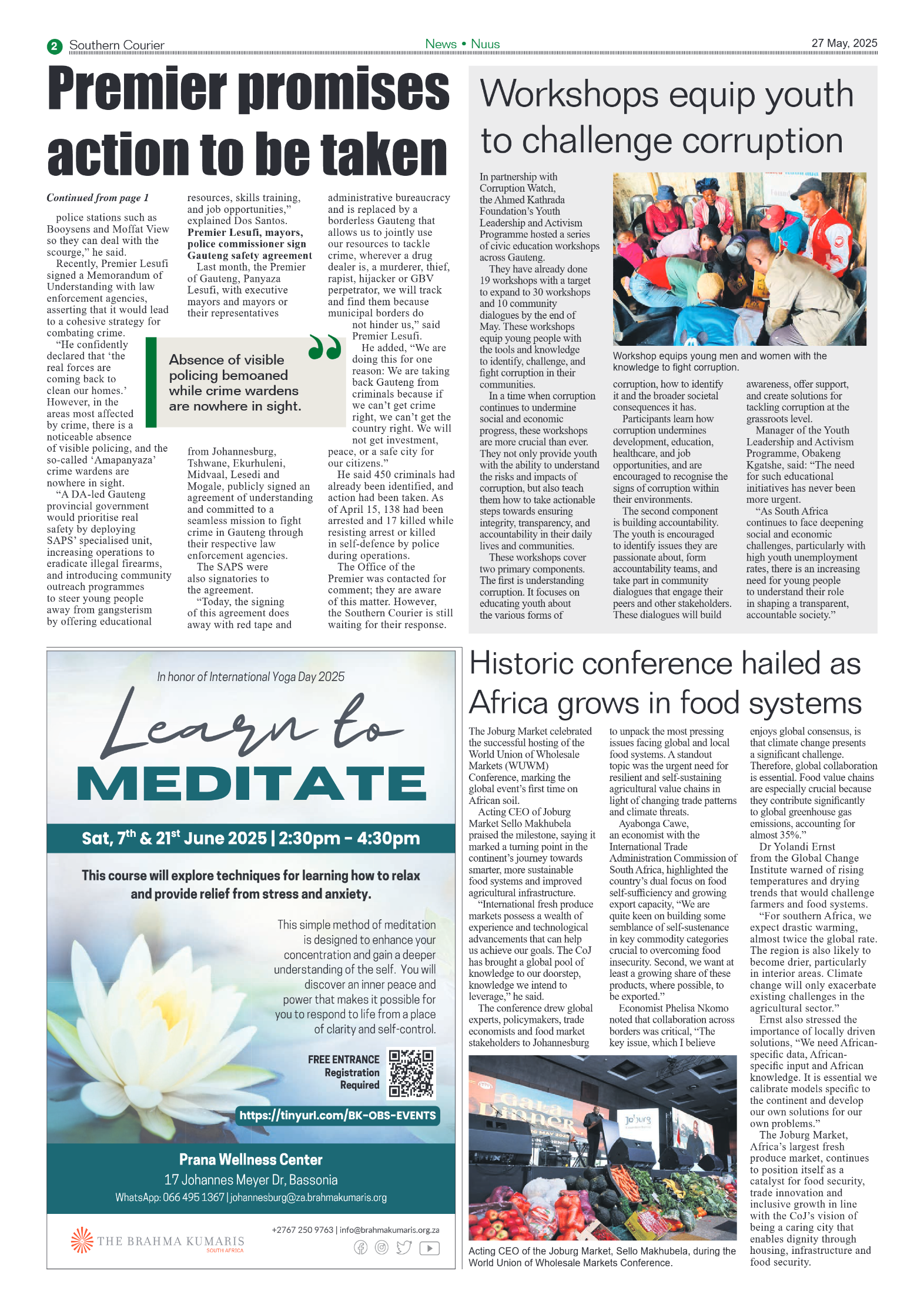 Southern Courier 27 May 2025 page 2
