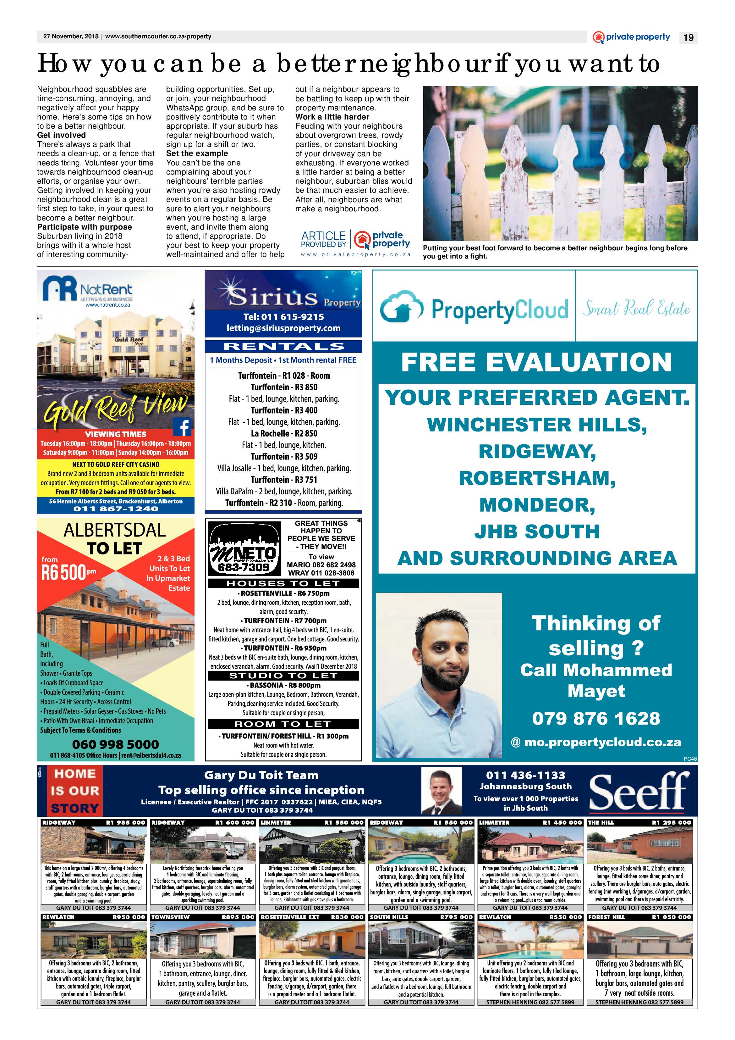 Southern Courier 27 November 2018 page 19