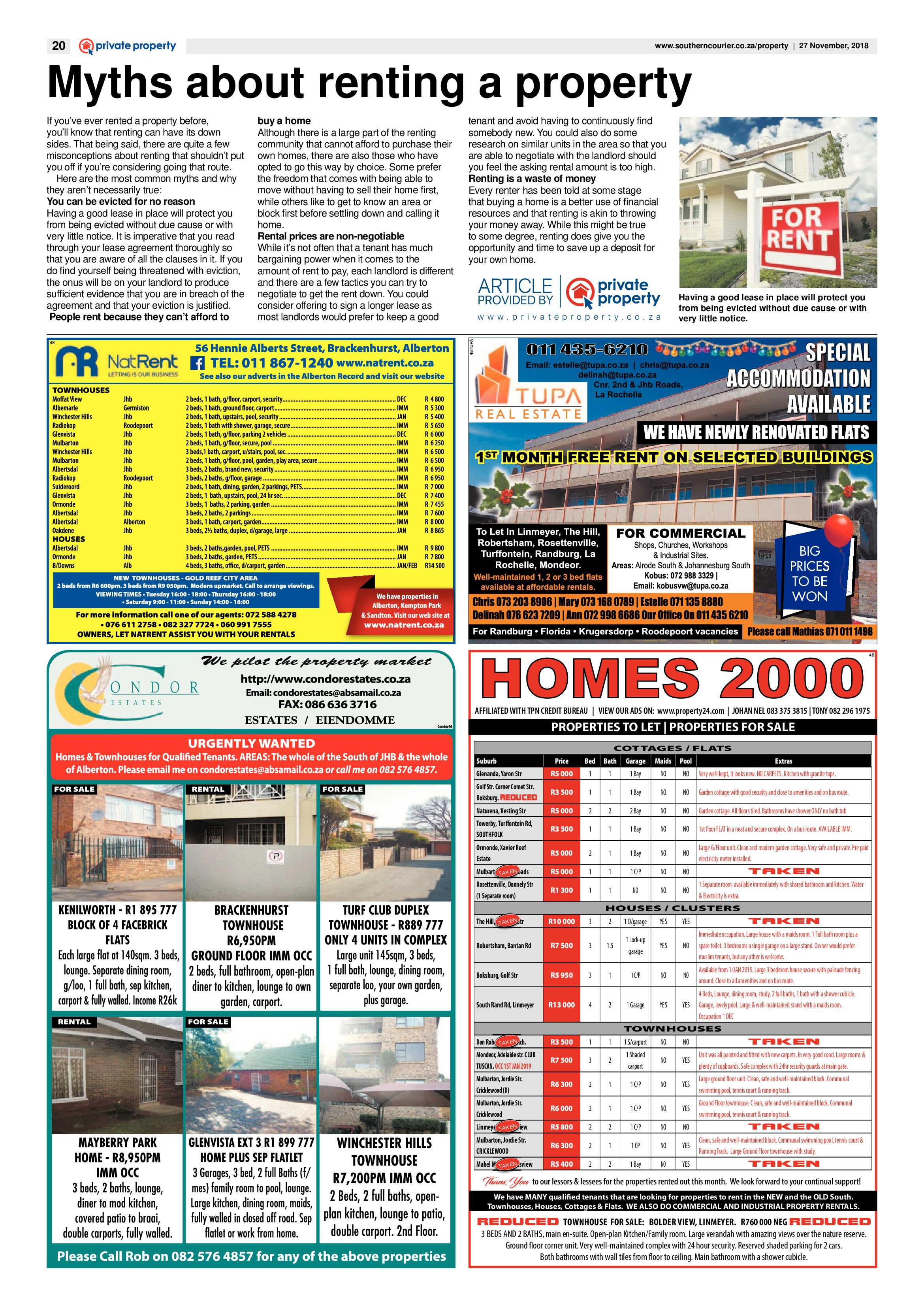 Southern Courier 27 November 2018 page 20