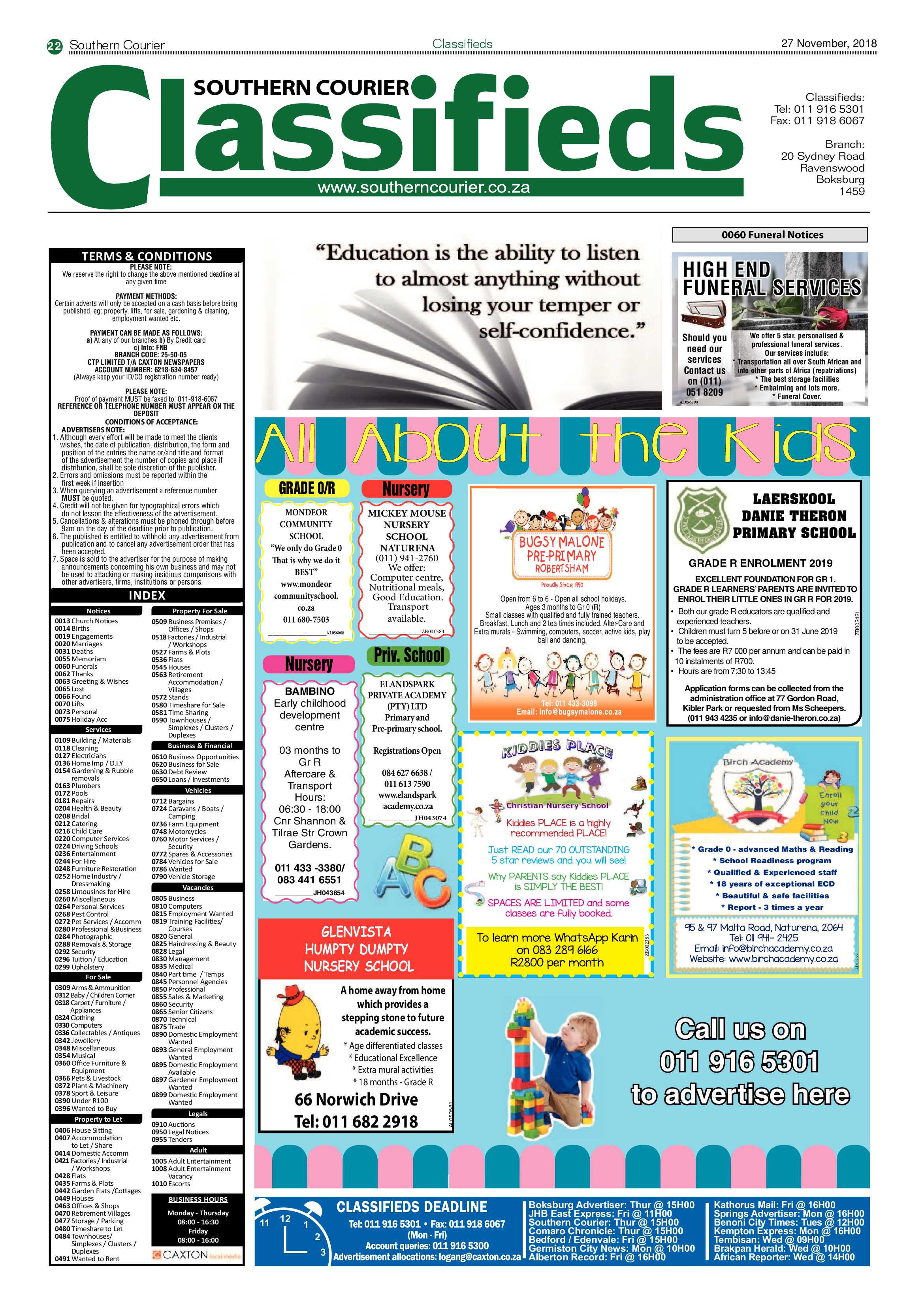 Southern Courier 27 November 2018 page 22