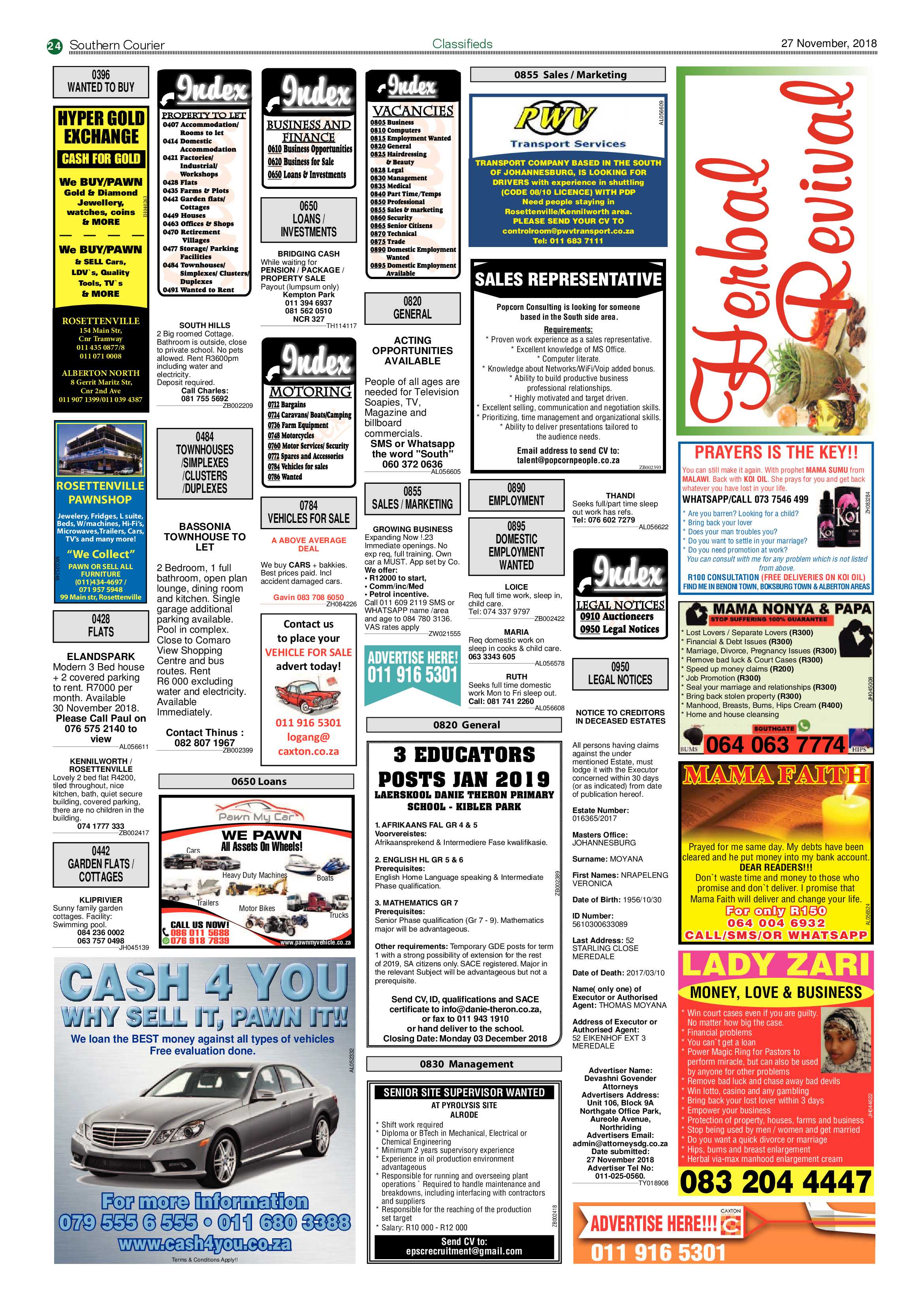 Southern Courier 27 November 2018 page 24