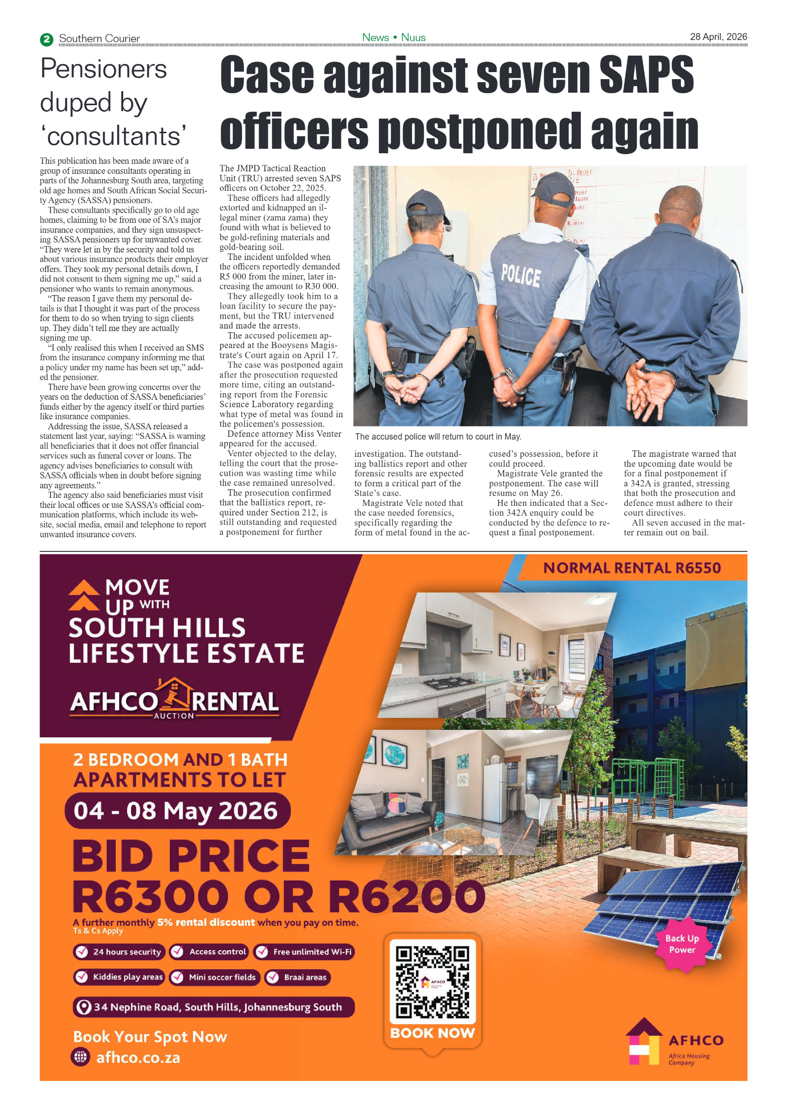 Southern Courier 28 April 2026 page 2