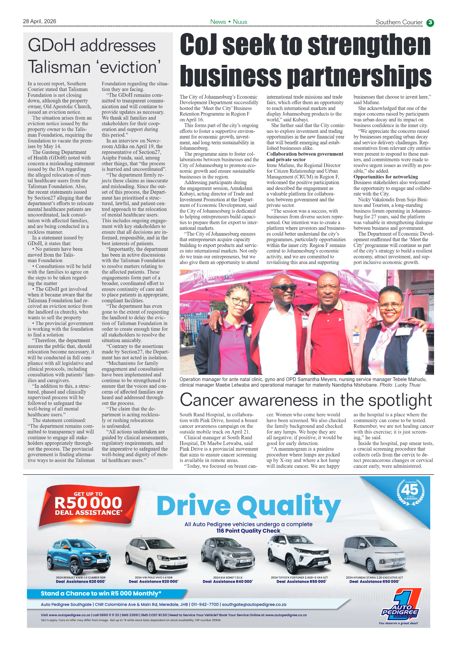 Southern Courier 28 April 2026 page 3