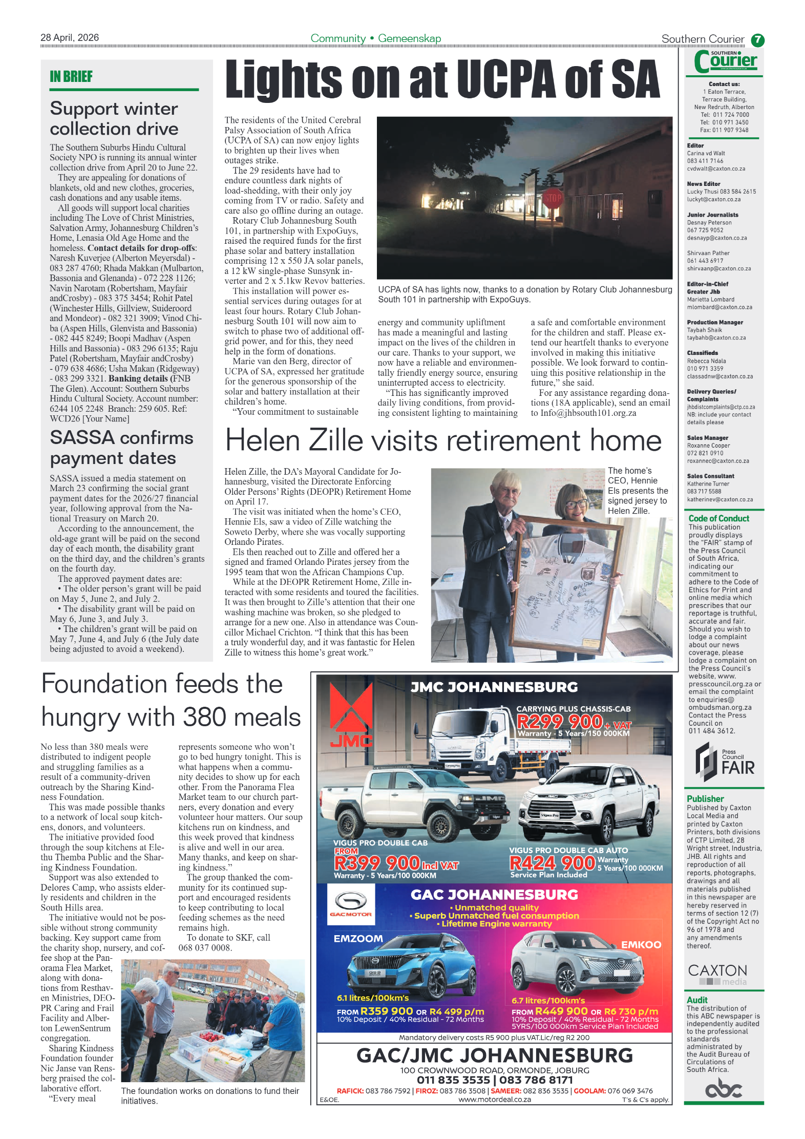 Southern Courier 28 April 2026 page 6