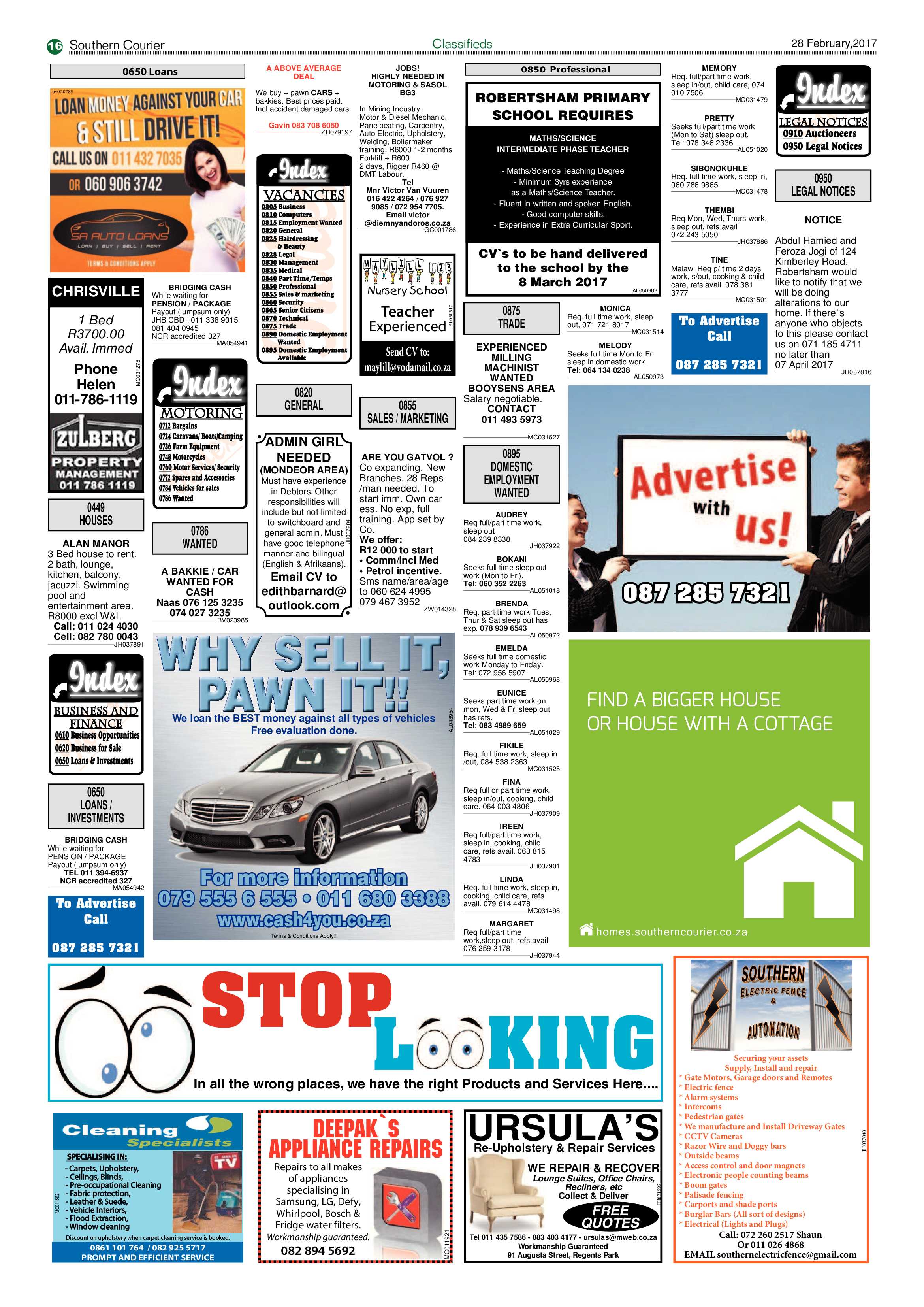 Southern Courier 28 February 2017 page 16