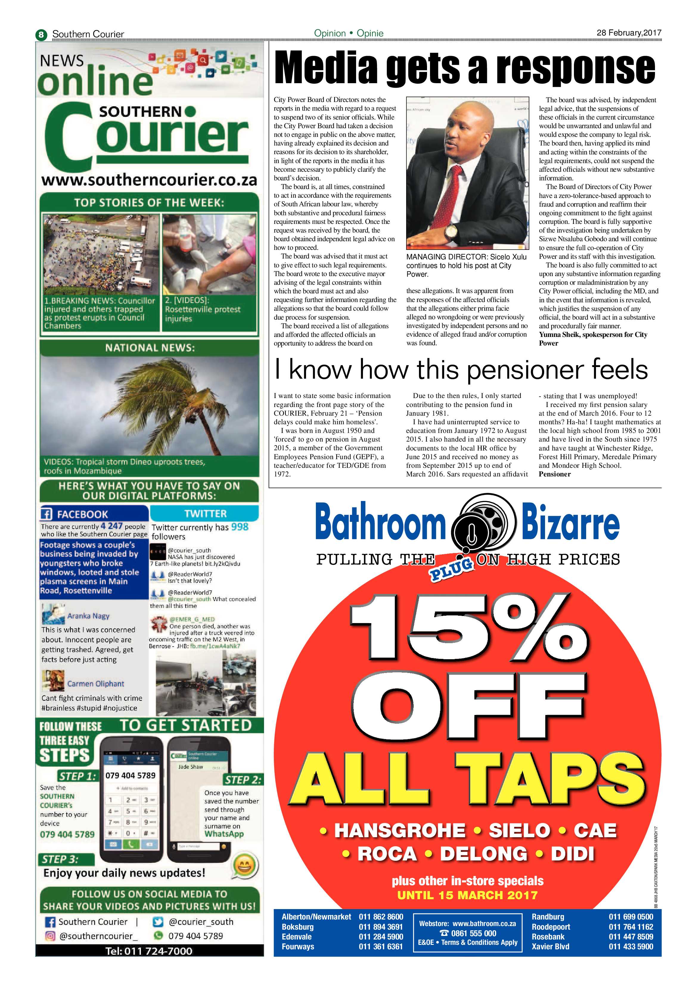 Southern Courier 28 February 2017 page 8