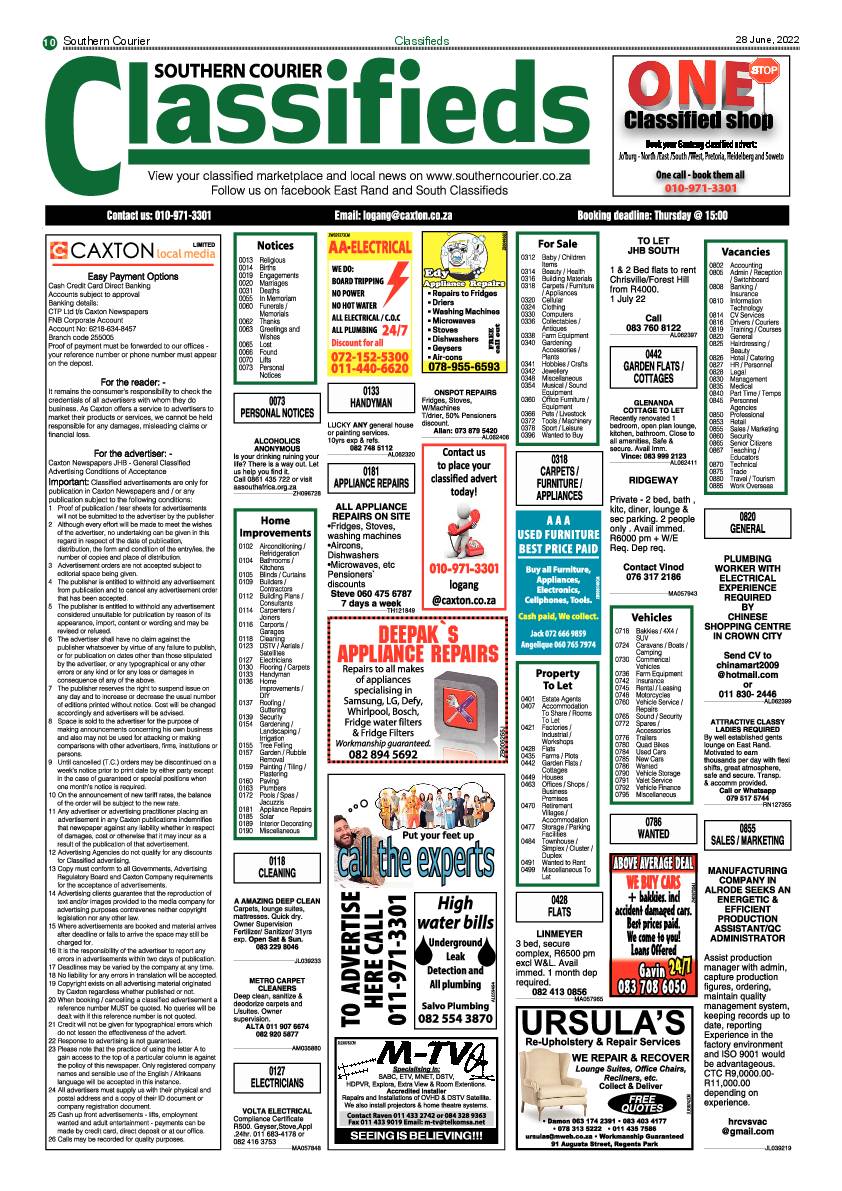 Southern Courier 28 June 2022 page 10
