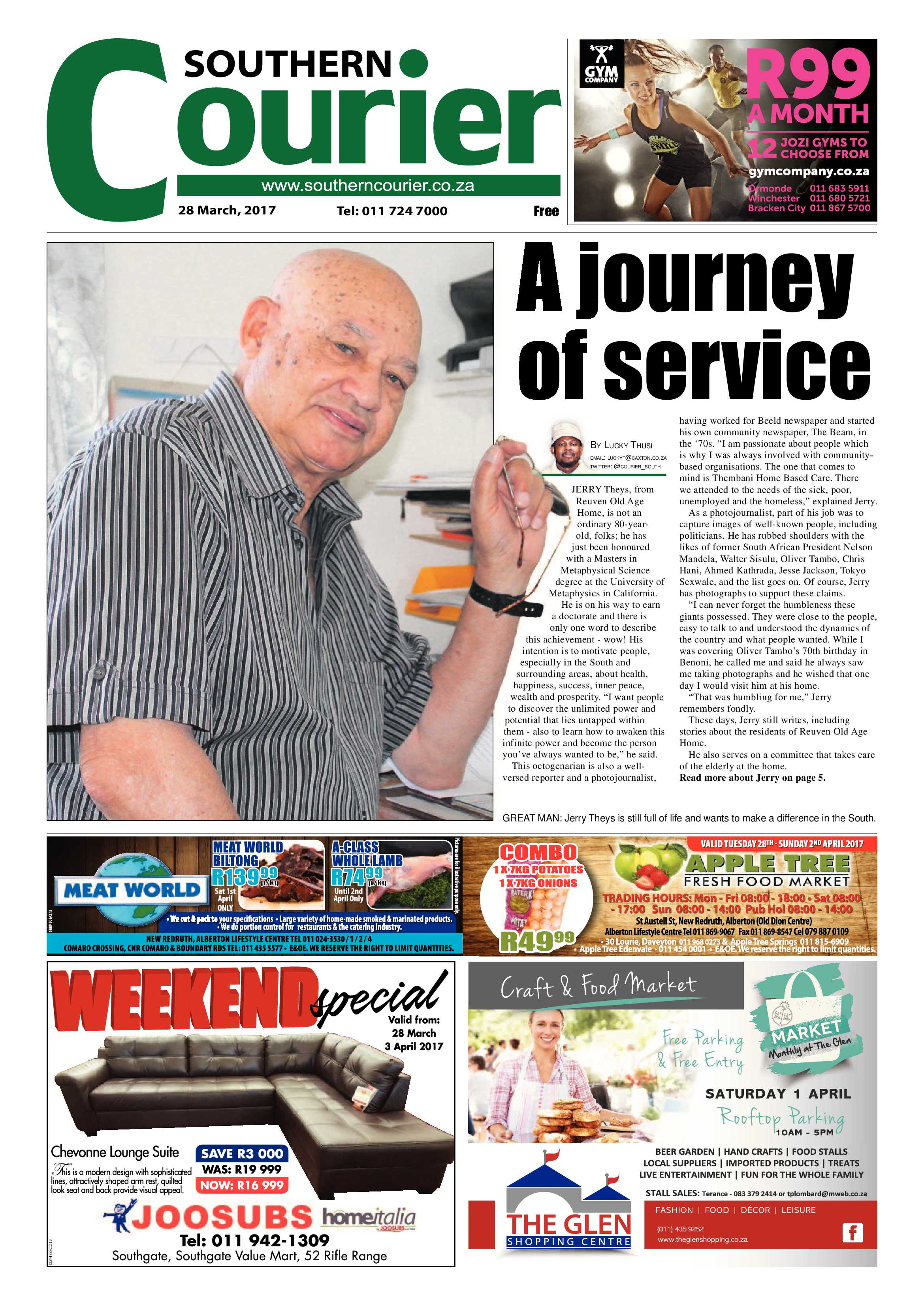 Southern Courier 28 March 2017 page 1